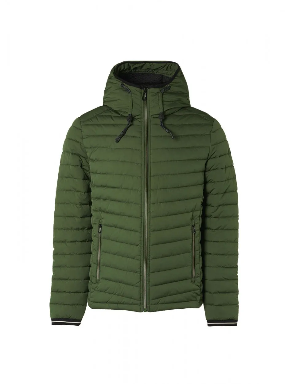 Jacket Hooded Short Fit Padded | Dark Green