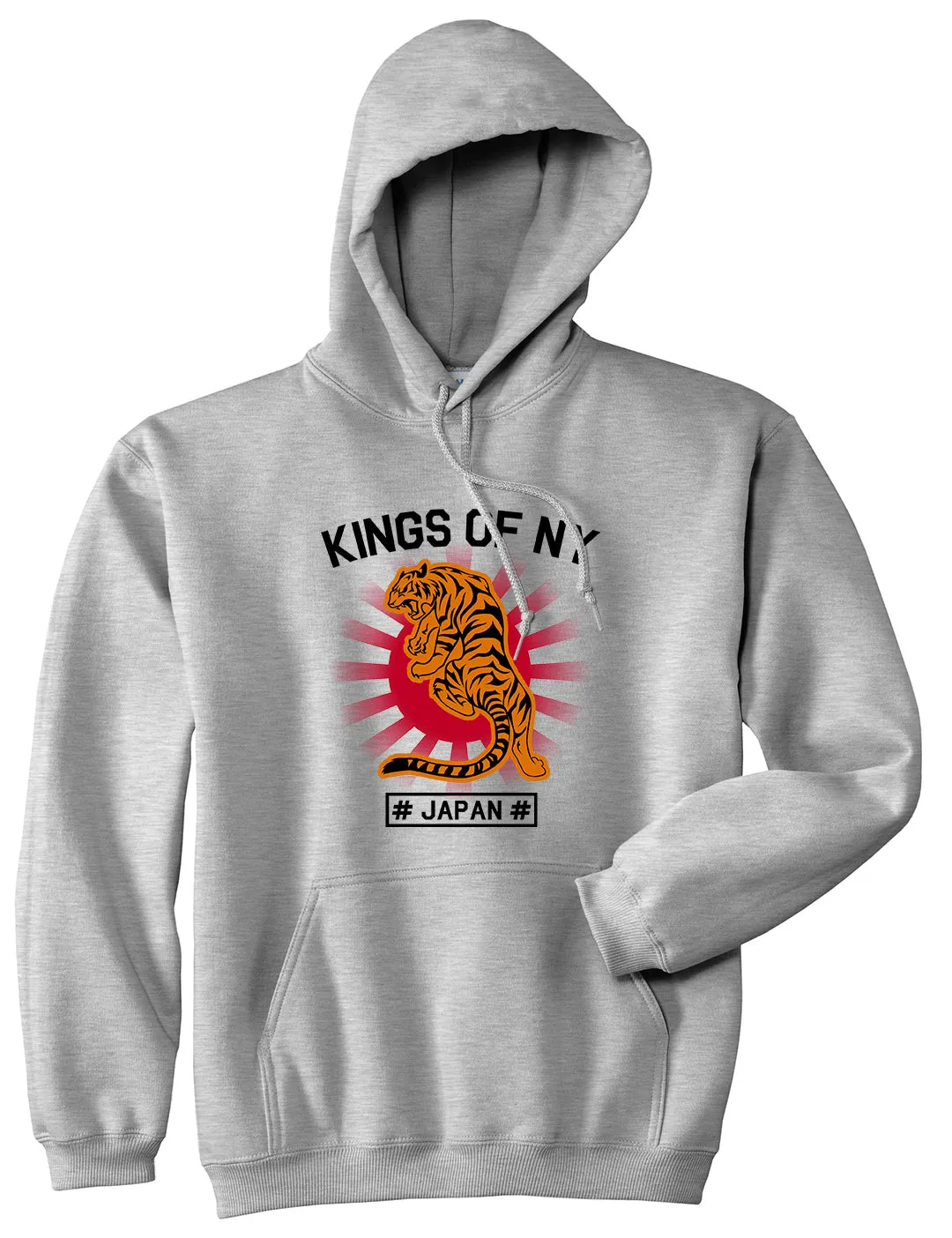 Japanese Tiger Rising Sun Mens Pullover Hoodie