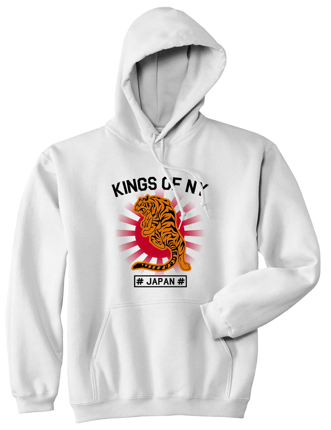 Japanese Tiger Rising Sun Mens Pullover Hoodie