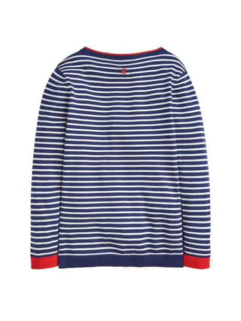 Joules Miranda Navy Stripe Sequin Horse Jumper