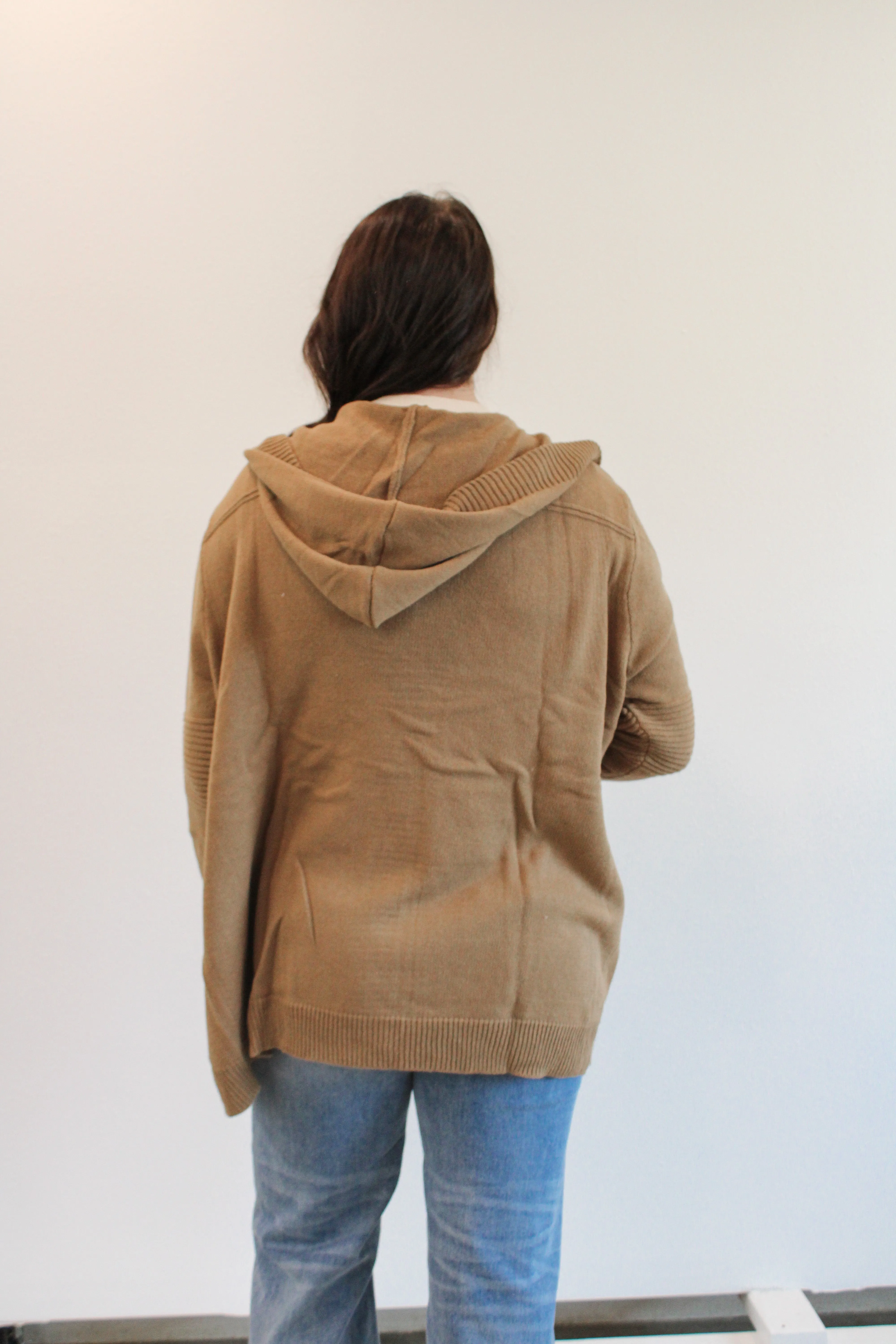 KAMELO REG/CURVY KNIT HOODED CARDIGAN