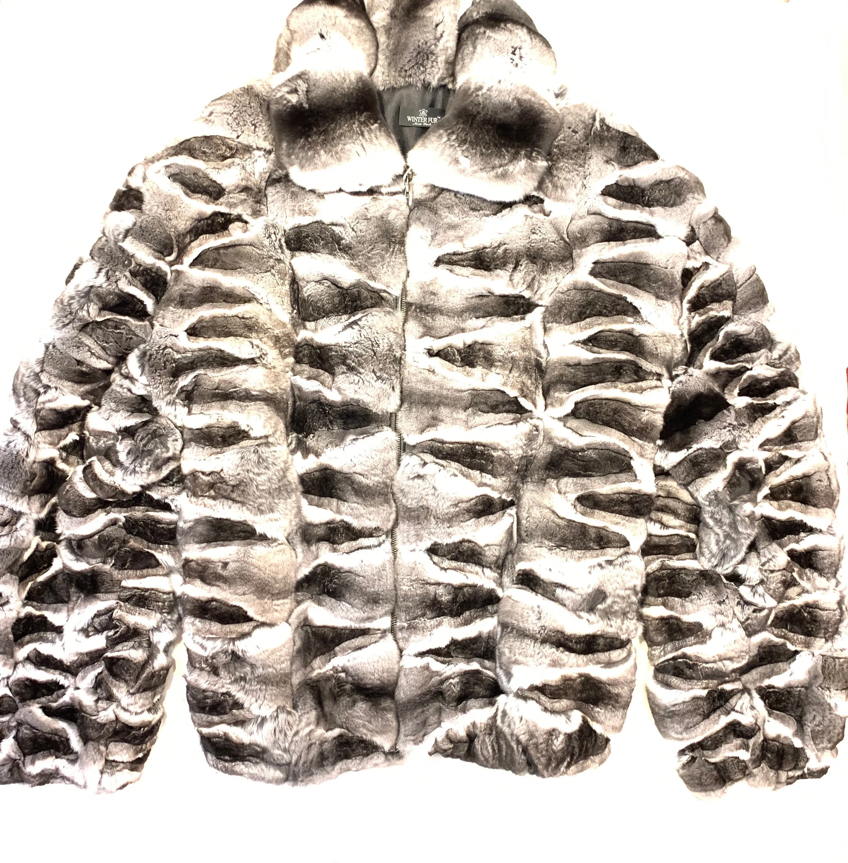 Kashani Men's Chinchilla Bomber Fur Coat