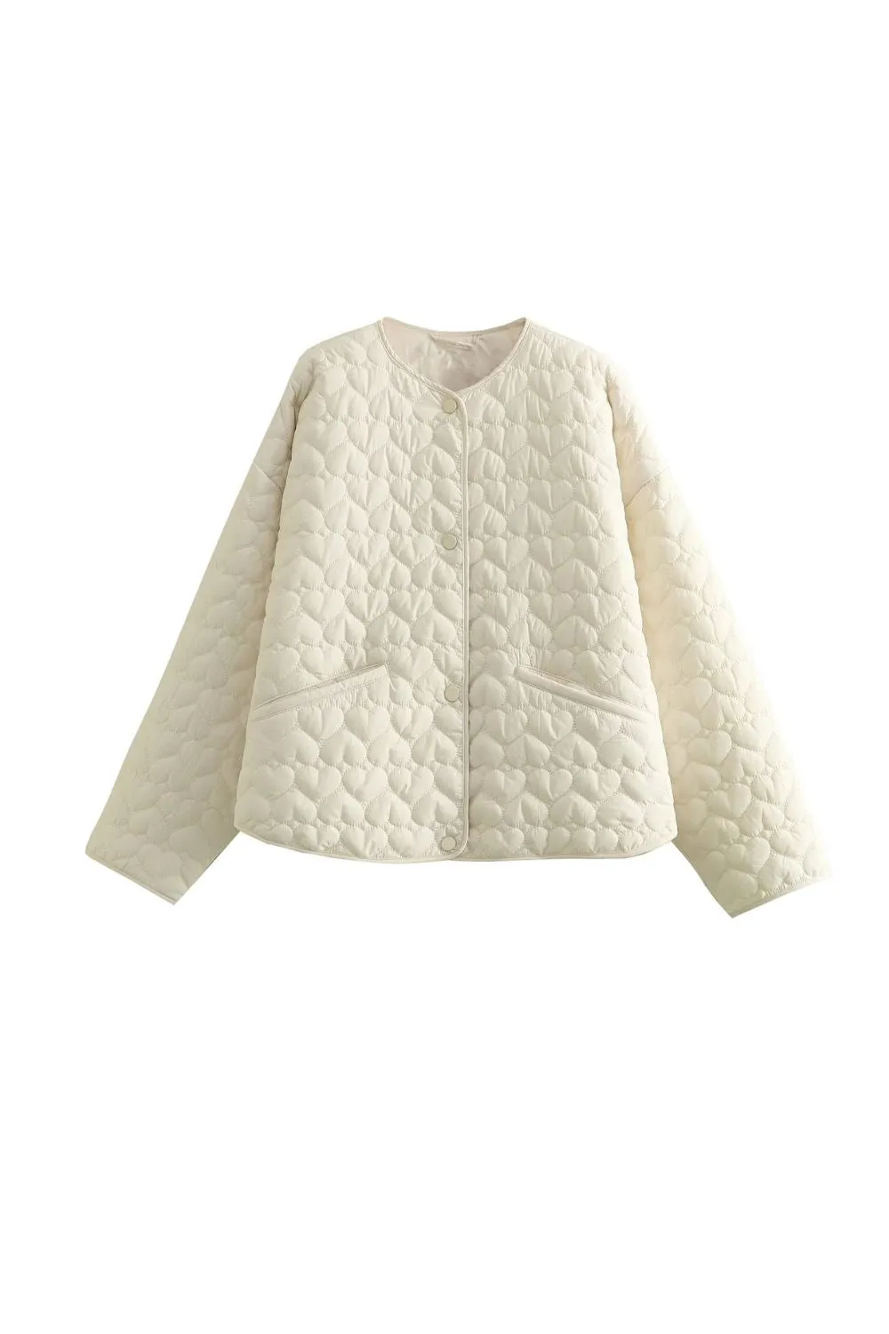 ‘Kaylee’ Heart-Quilted Cotton Jacket Coat