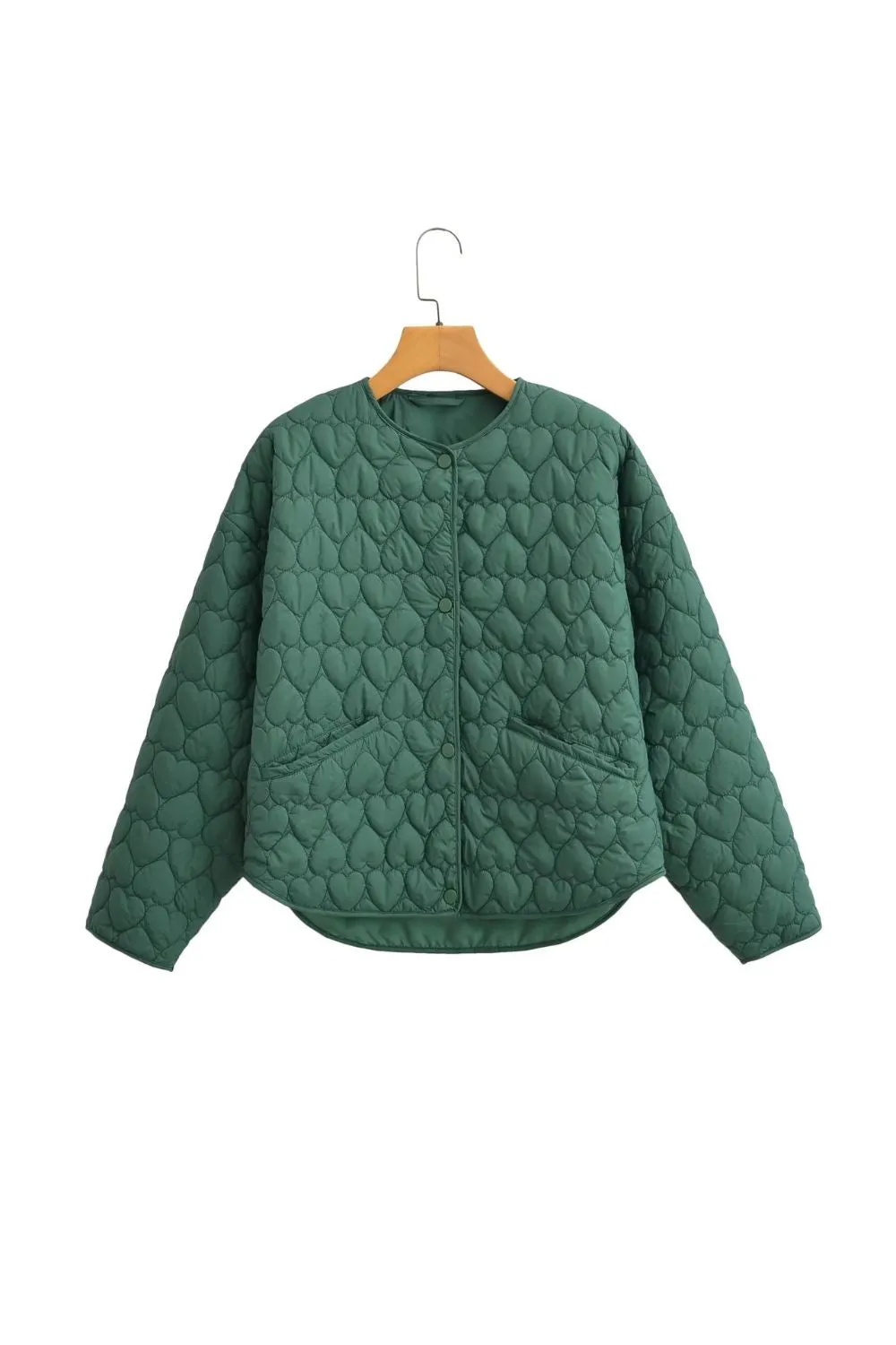 ‘Kaylee’ Heart-Quilted Cotton Jacket Coat