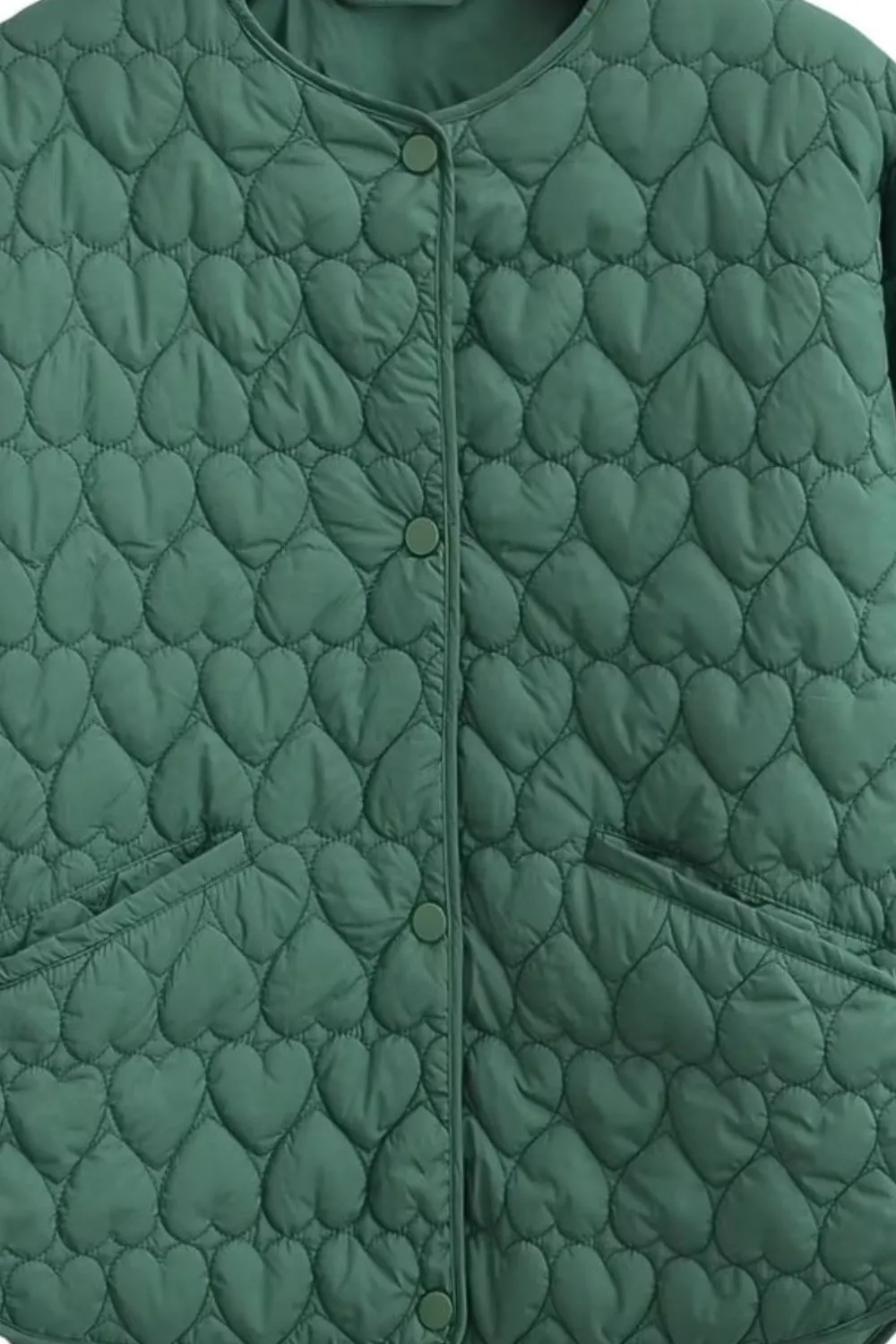 ‘Kaylee’ Heart-Quilted Cotton Jacket Coat