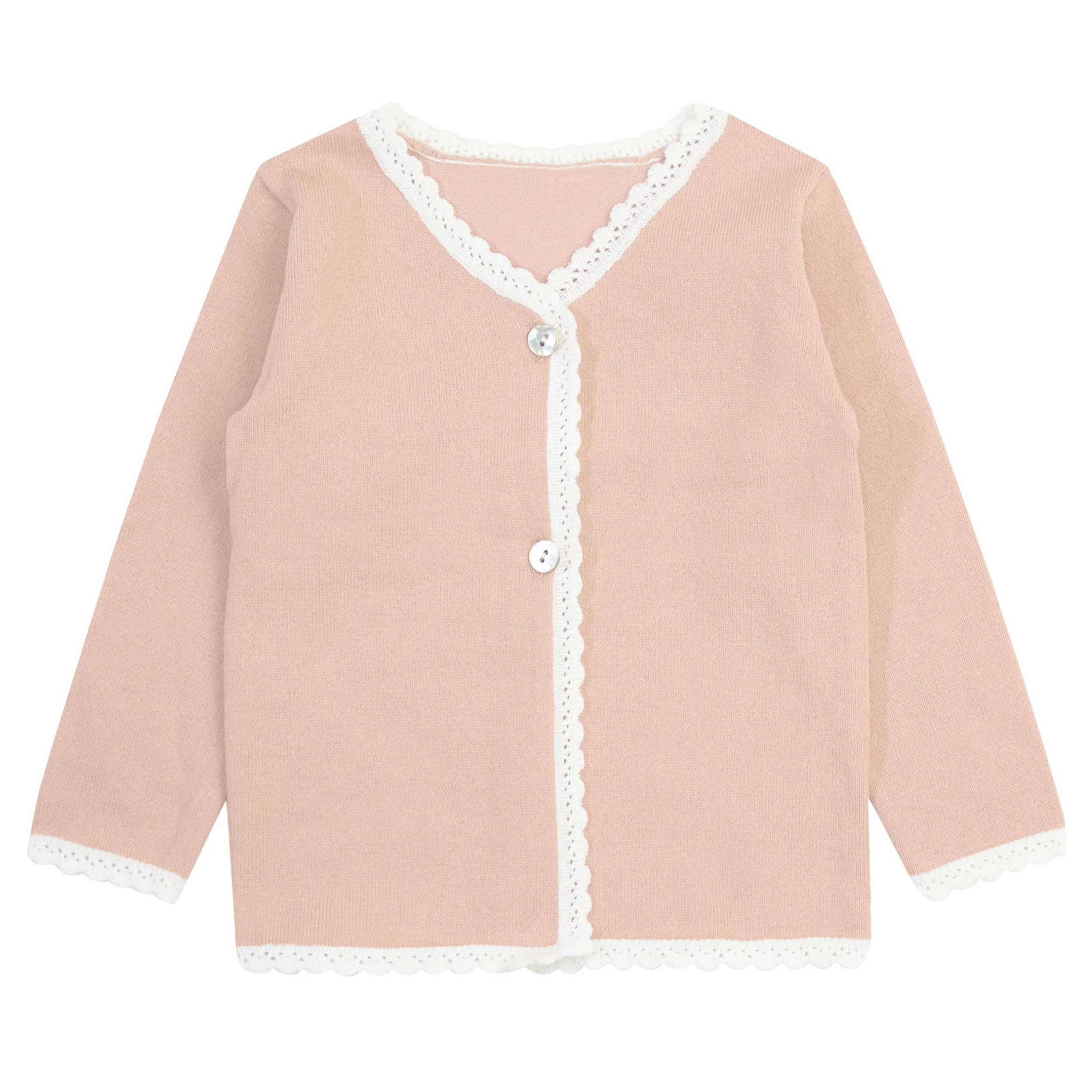 Kipp Blush Scallop Edge Cardigan