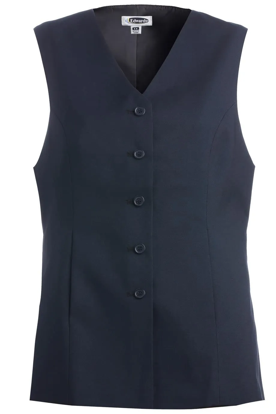 Ladies' Dark Navy Essential Polyester Vest (6 Buttons)