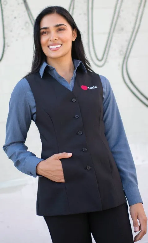 Ladies' Dark Navy Essential Polyester Vest (6 Buttons)