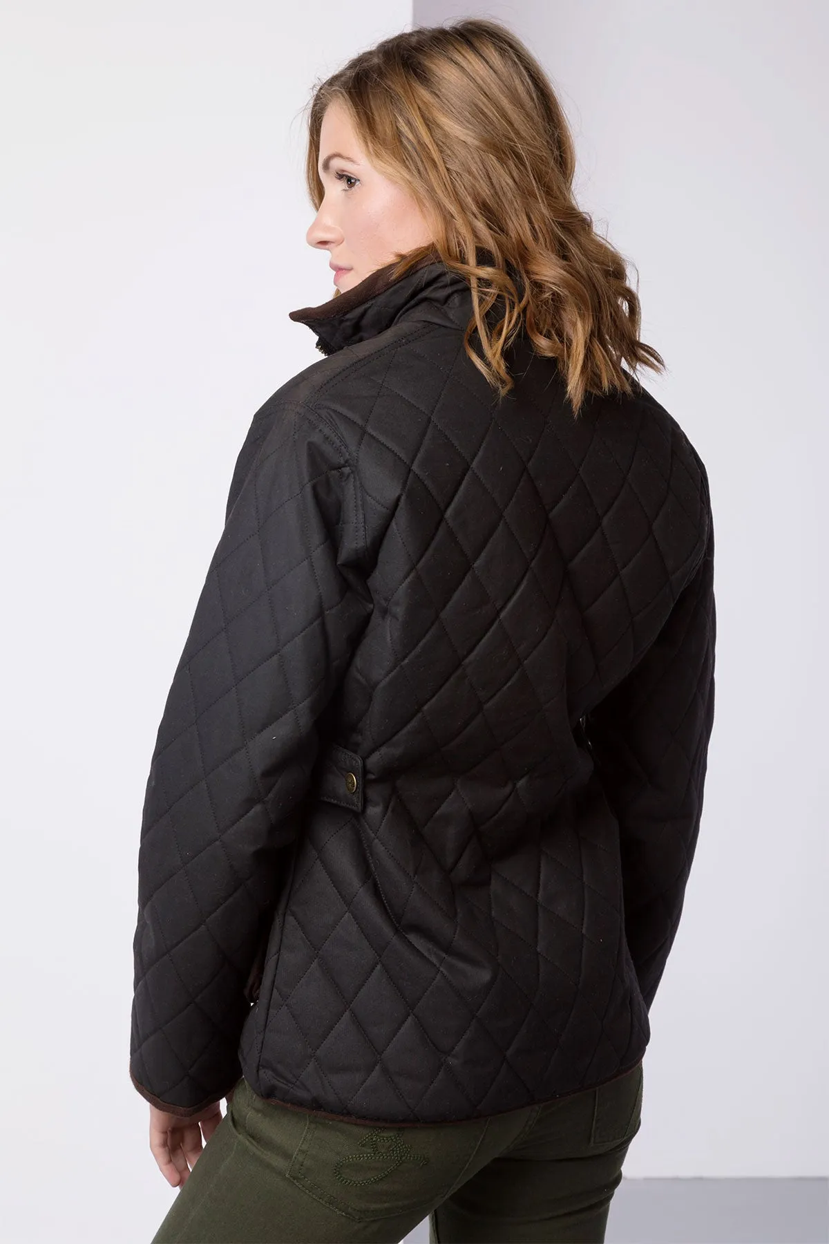 Ladies Diamond Quilted Wax Jacket