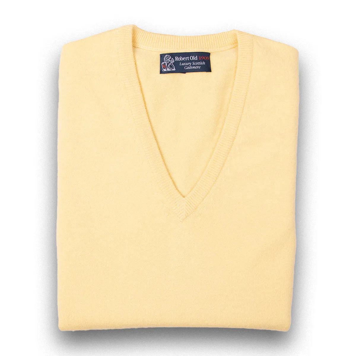 Lemon Frost Blenheim Cashmere Sleeveless V-Neck Sweater