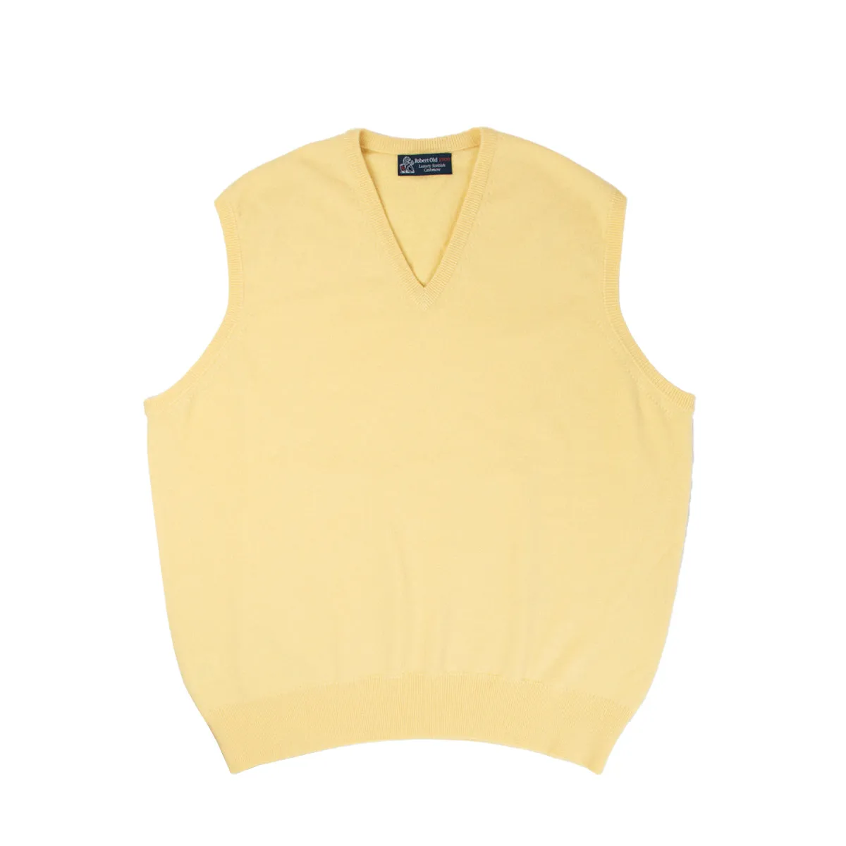 Lemon Frost Blenheim Cashmere Sleeveless V-Neck Sweater