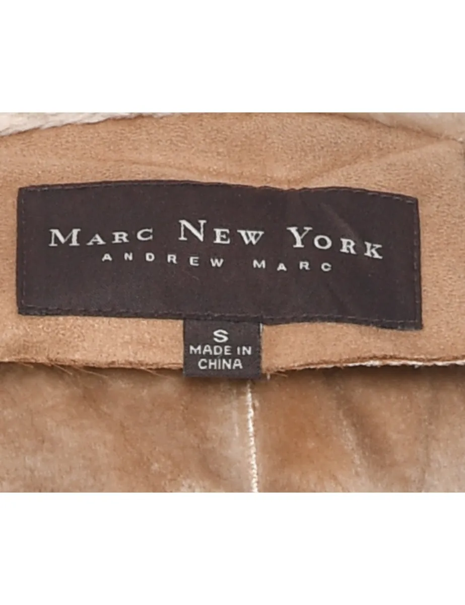 Light Brown Faux Fur Lined Shearling Coat - S