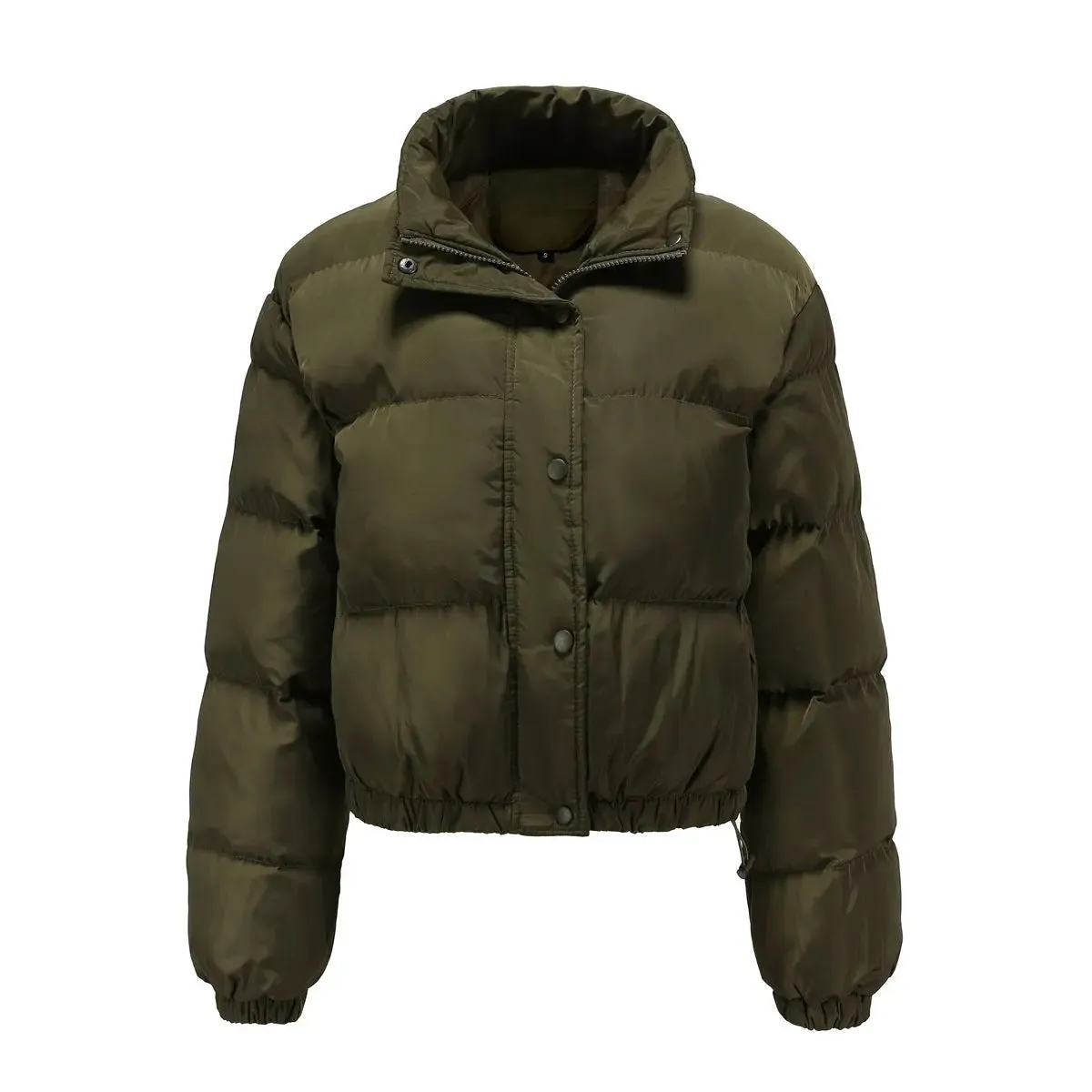 Long Sleeve High Collar Warm Cotton-padded Jacket