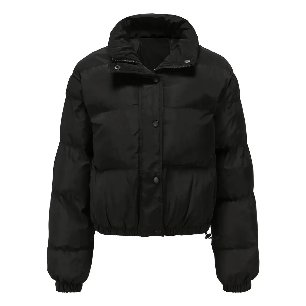 Long Sleeve High Collar Warm Cotton-padded Jacket