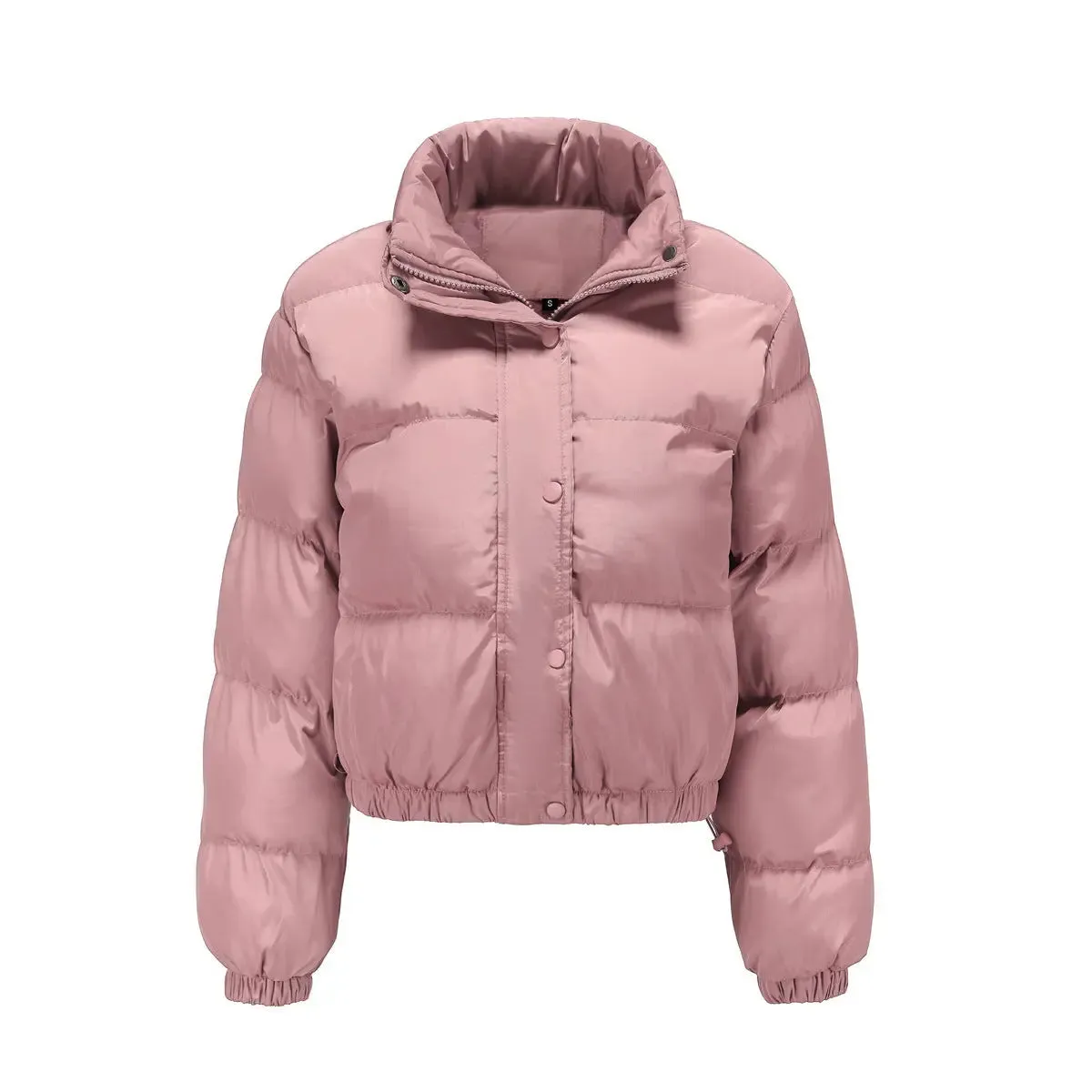 Long Sleeve High Collar Warm Cotton-padded Jacket