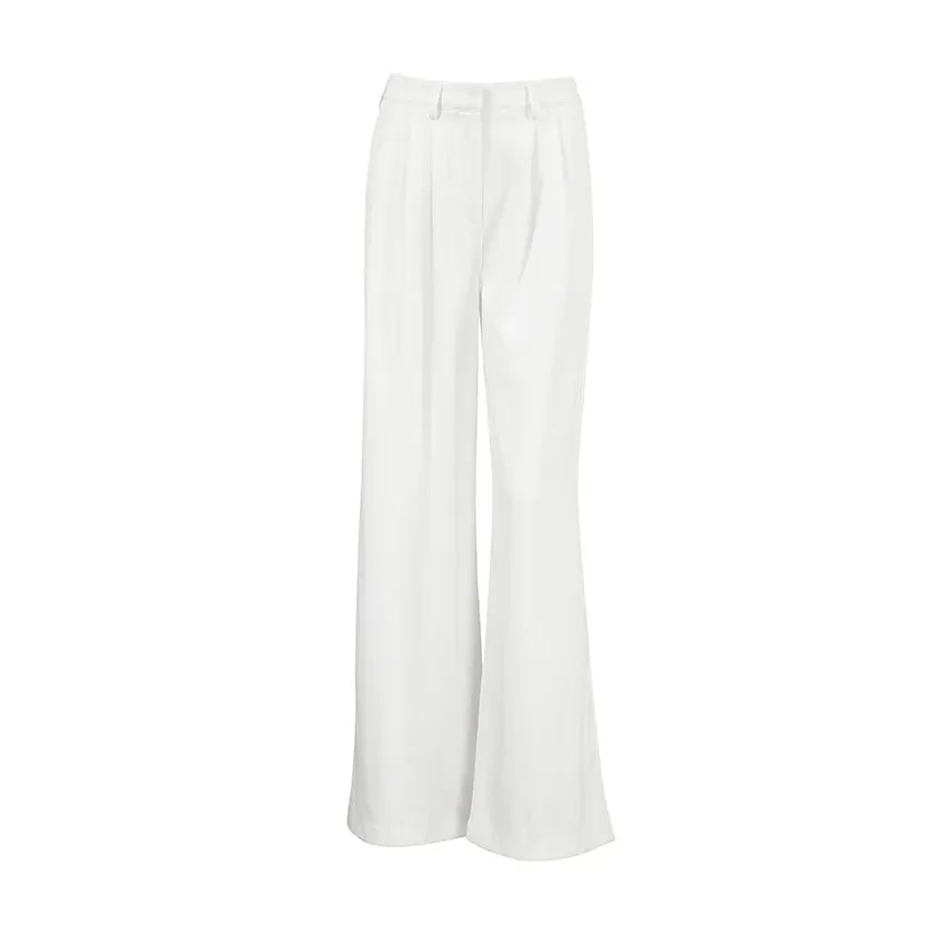 LVSANW Autumn and Winter New White High Waist Wide Feet Pants Temperament Commuting Versatile Pants 2024 Women's Fashion and Leisure