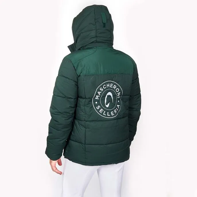 MEN&#x27;S PADDED JACKET WITH EMBROIDERED LOGO HOOD