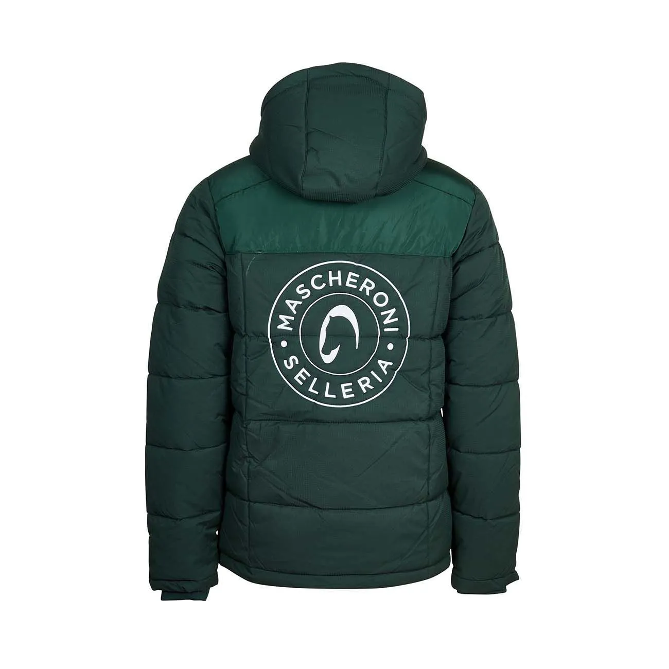 MEN&#x27;S PADDED JACKET WITH EMBROIDERED LOGO HOOD