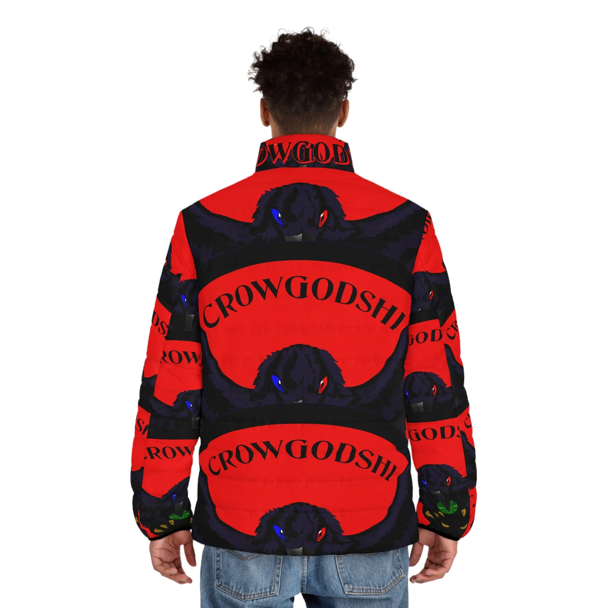 Men's Special Edition Crowgodshi Puffer Jacket, RED LOGO