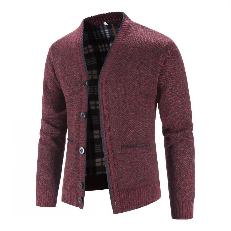 Men's Thickened V-neck Knitted Cardigan 19502378L