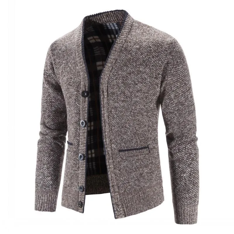 Men's Thickened V-neck Knitted Cardigan 19502378L