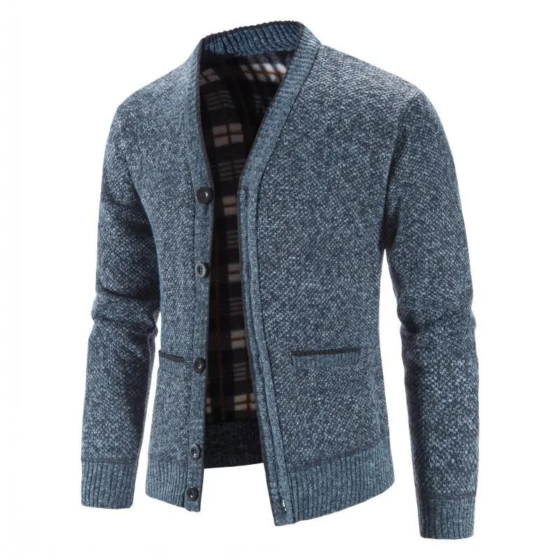 Men's Thickened V-neck Knitted Cardigan 19502378L