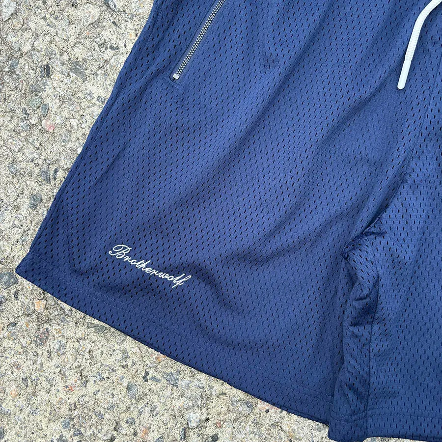 Mesh Court Shorts - Navy