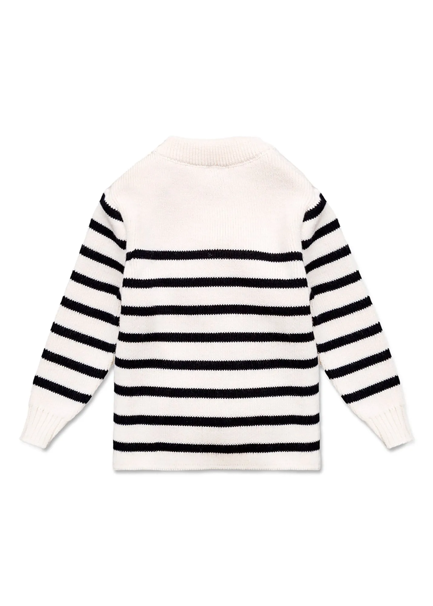 Moussaillon striped sailor jumper for babies - in blended wool (ECUME/NAVY)