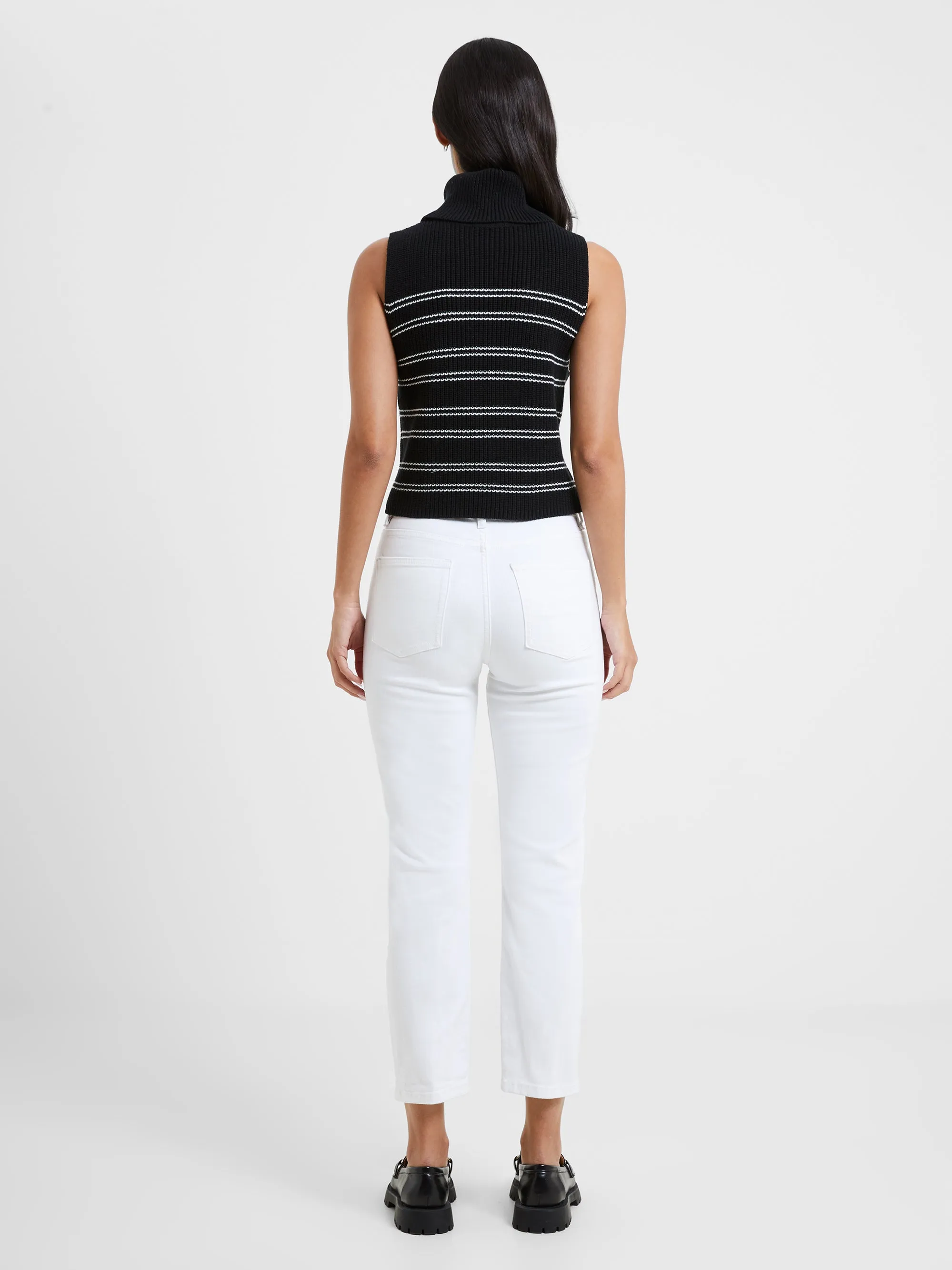 Mozart Stripe Cropped Sleeveless Jumper