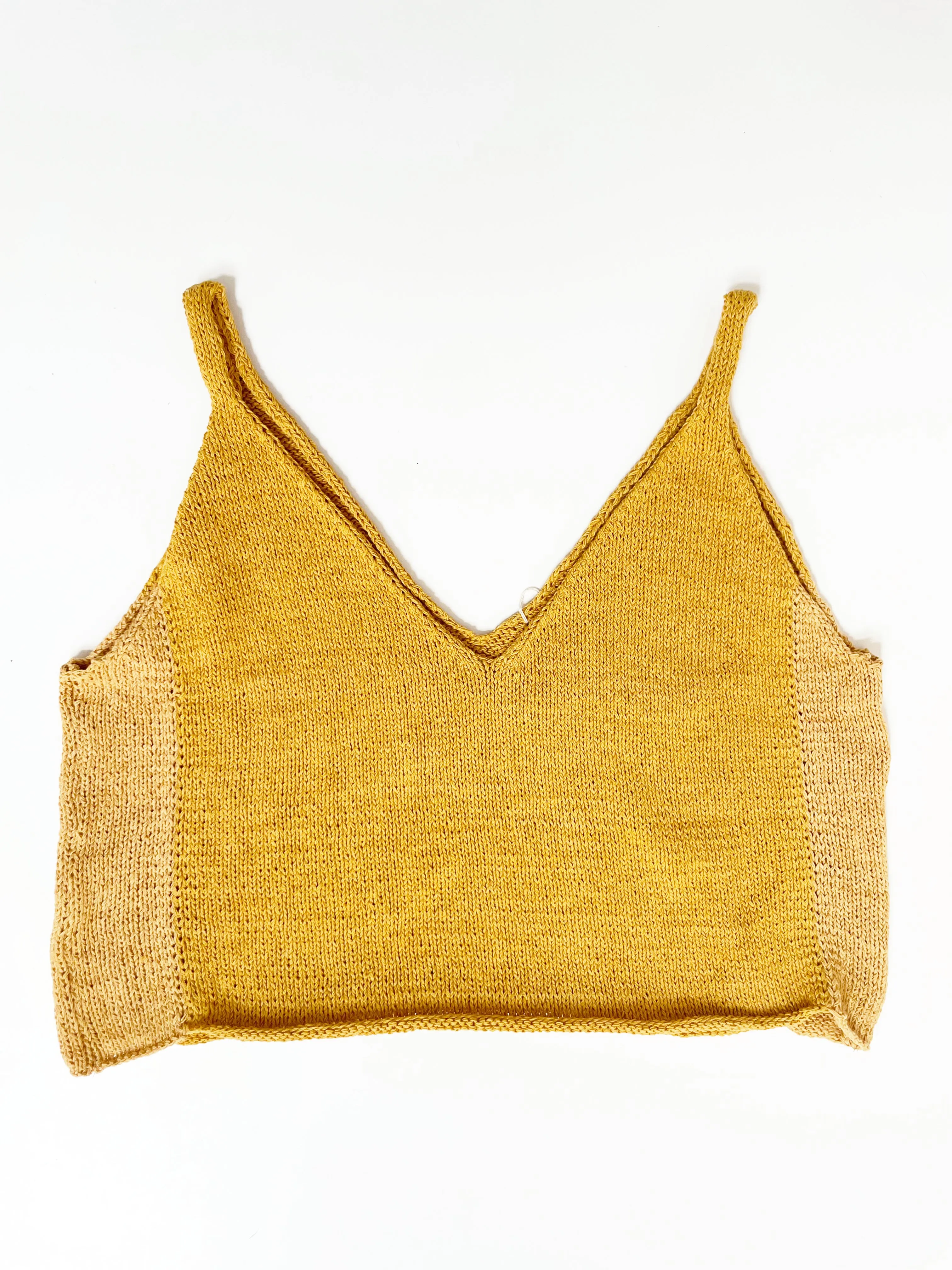 Mustard Tank Top, Hand Knit & Natural Dyes