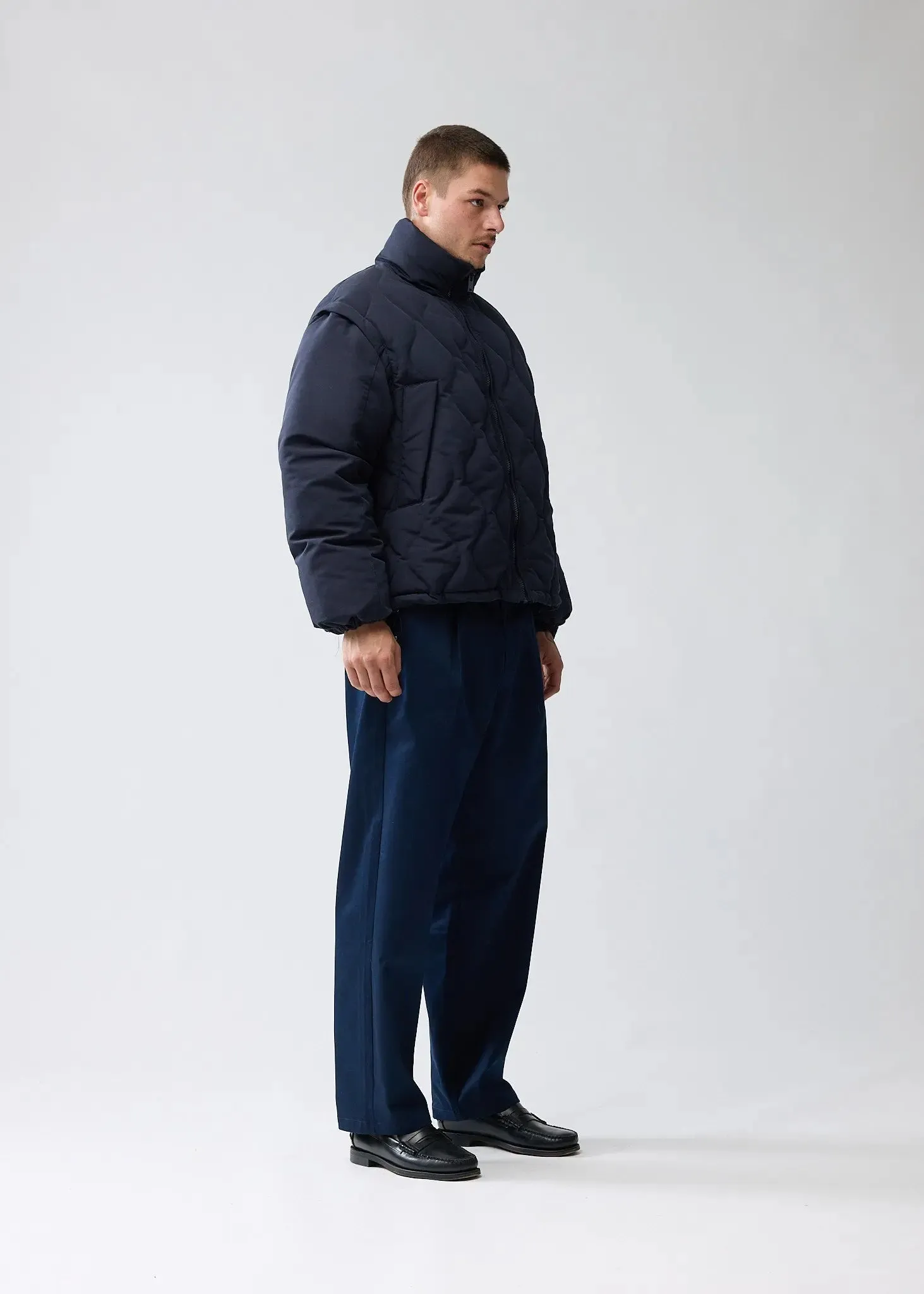 New Amsterdam Detachable Sleeves Quilted Jacket (navy)