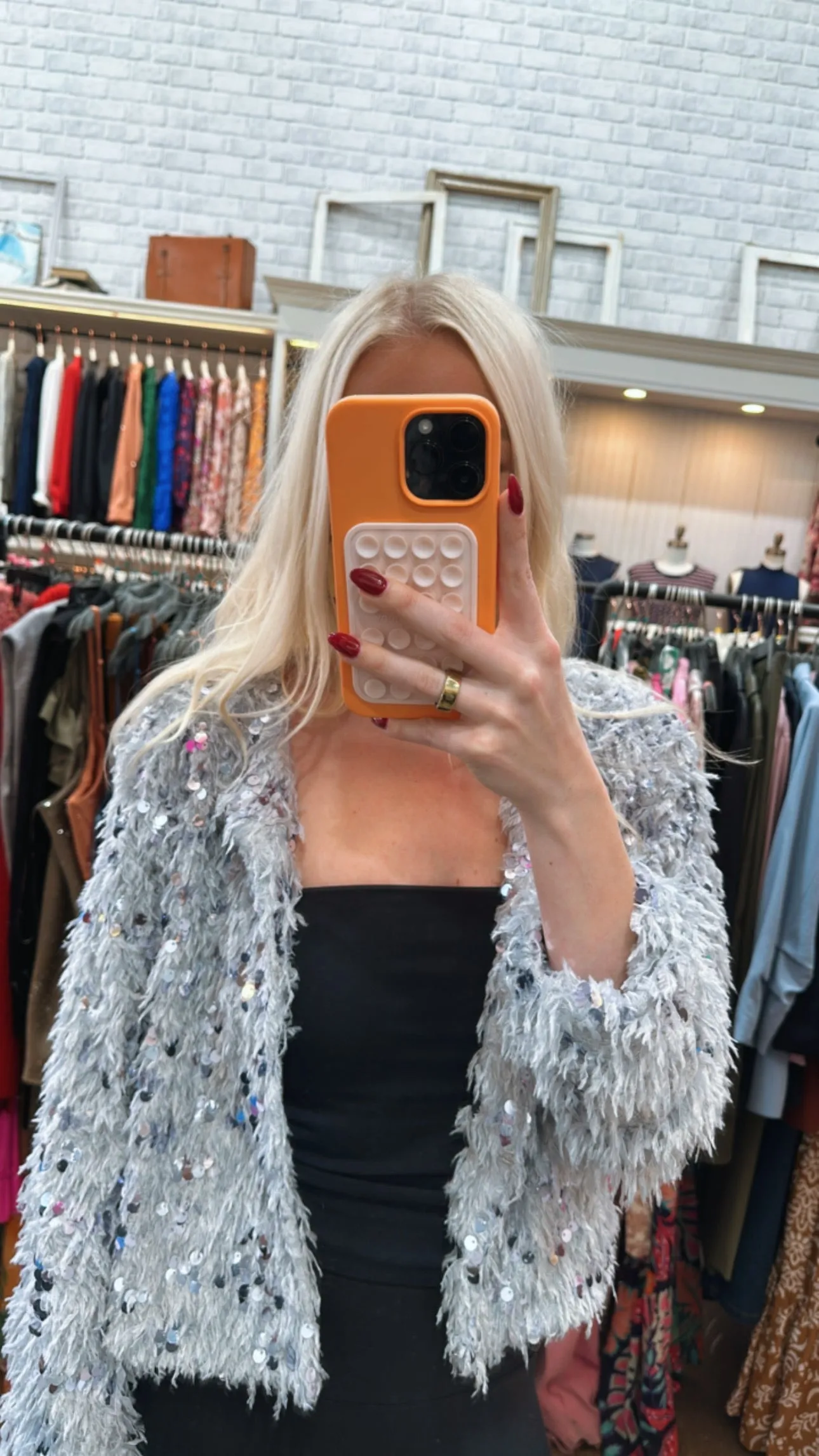 NEW!! Sparkle On Sequin Cardigan in Silver