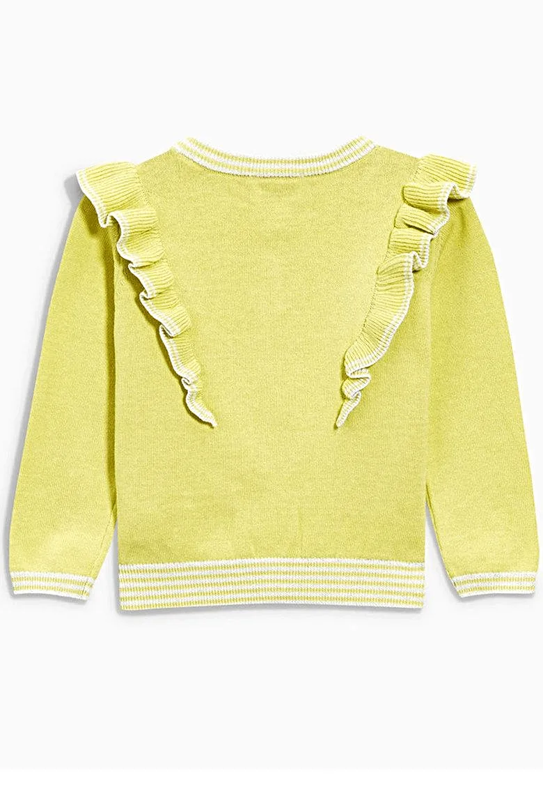 Next Yellow Ruffle Baby Girls Cardigan