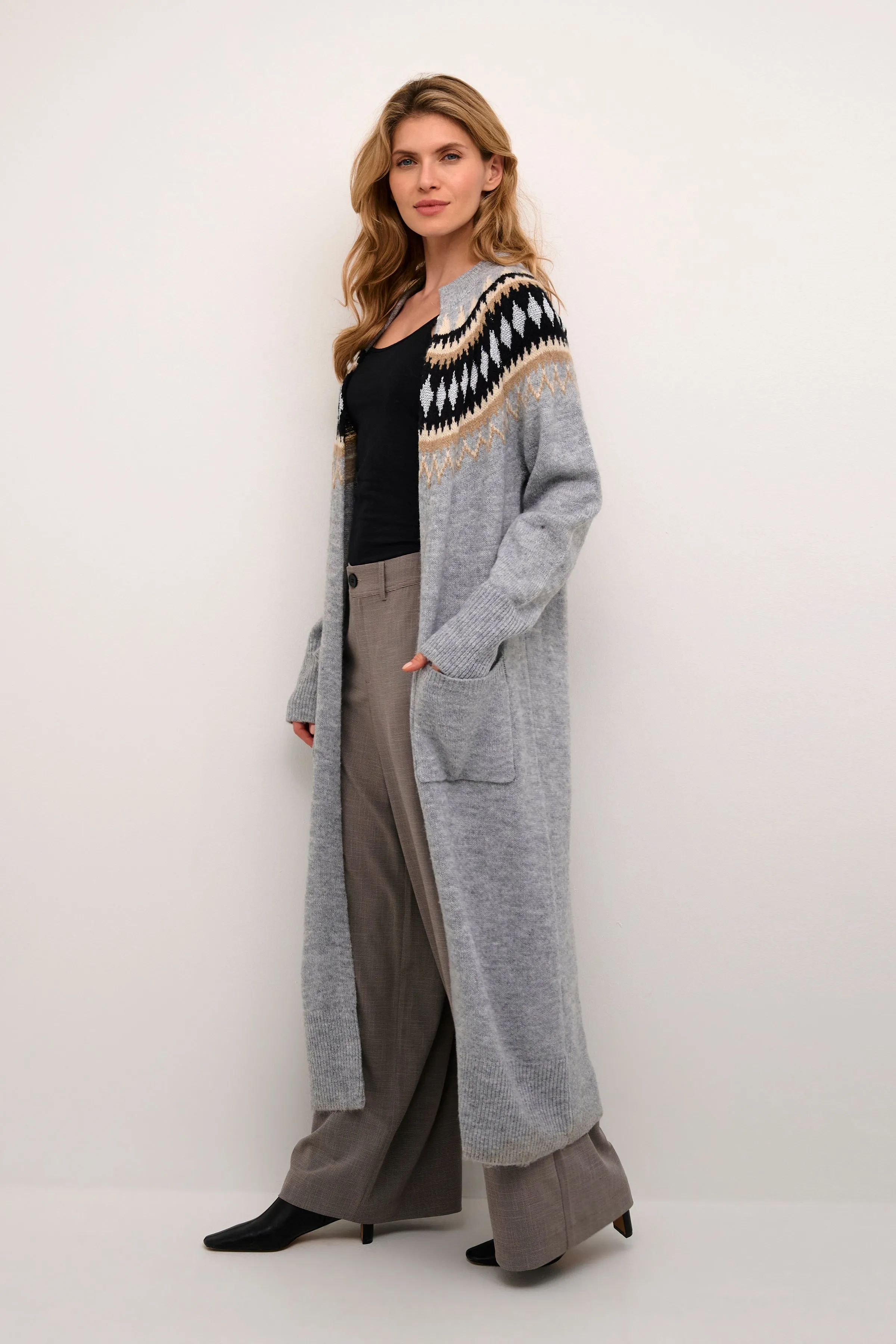 Nickie Thurid Cardigan in Light Grey Melange