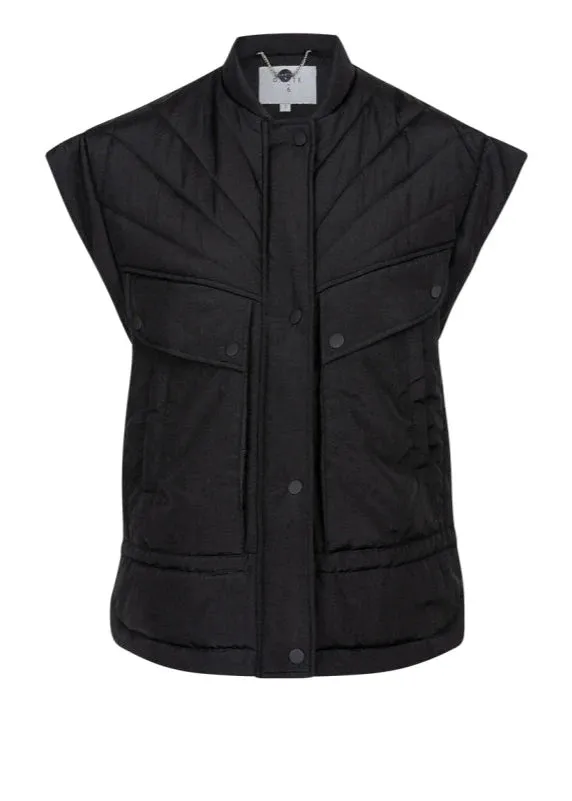 NISHA PUFFER WAISTCOAT | RAVEN