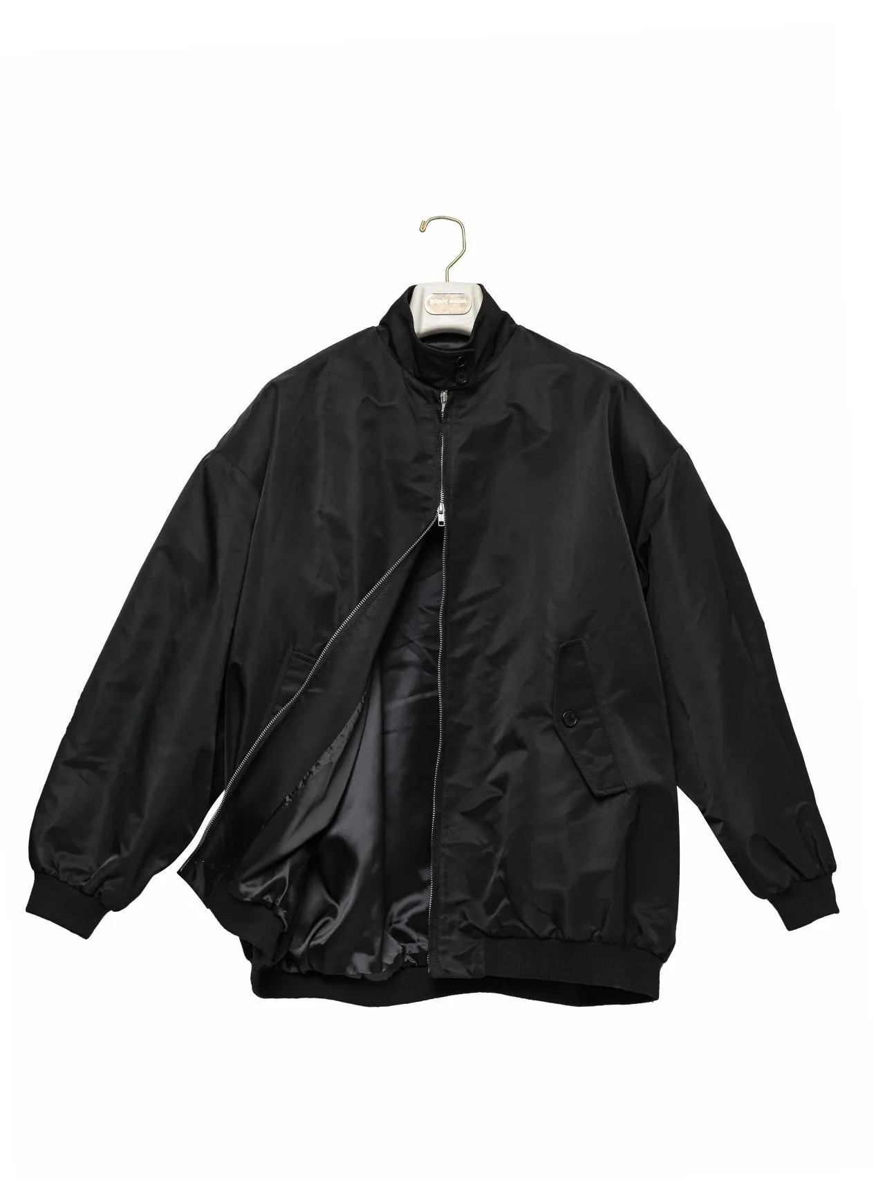 OVERSIZED PADDED SHOULDER HARRINGTON JACKET