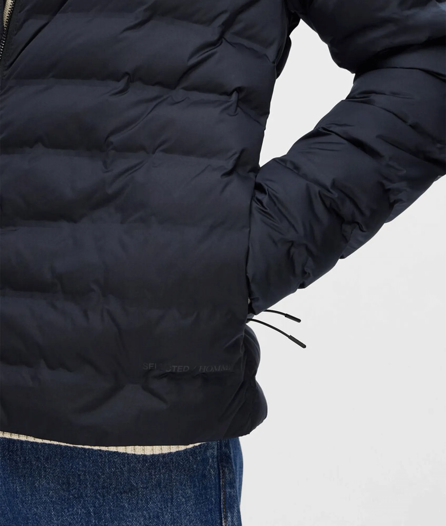 Padded Quilted Jacket - Navy