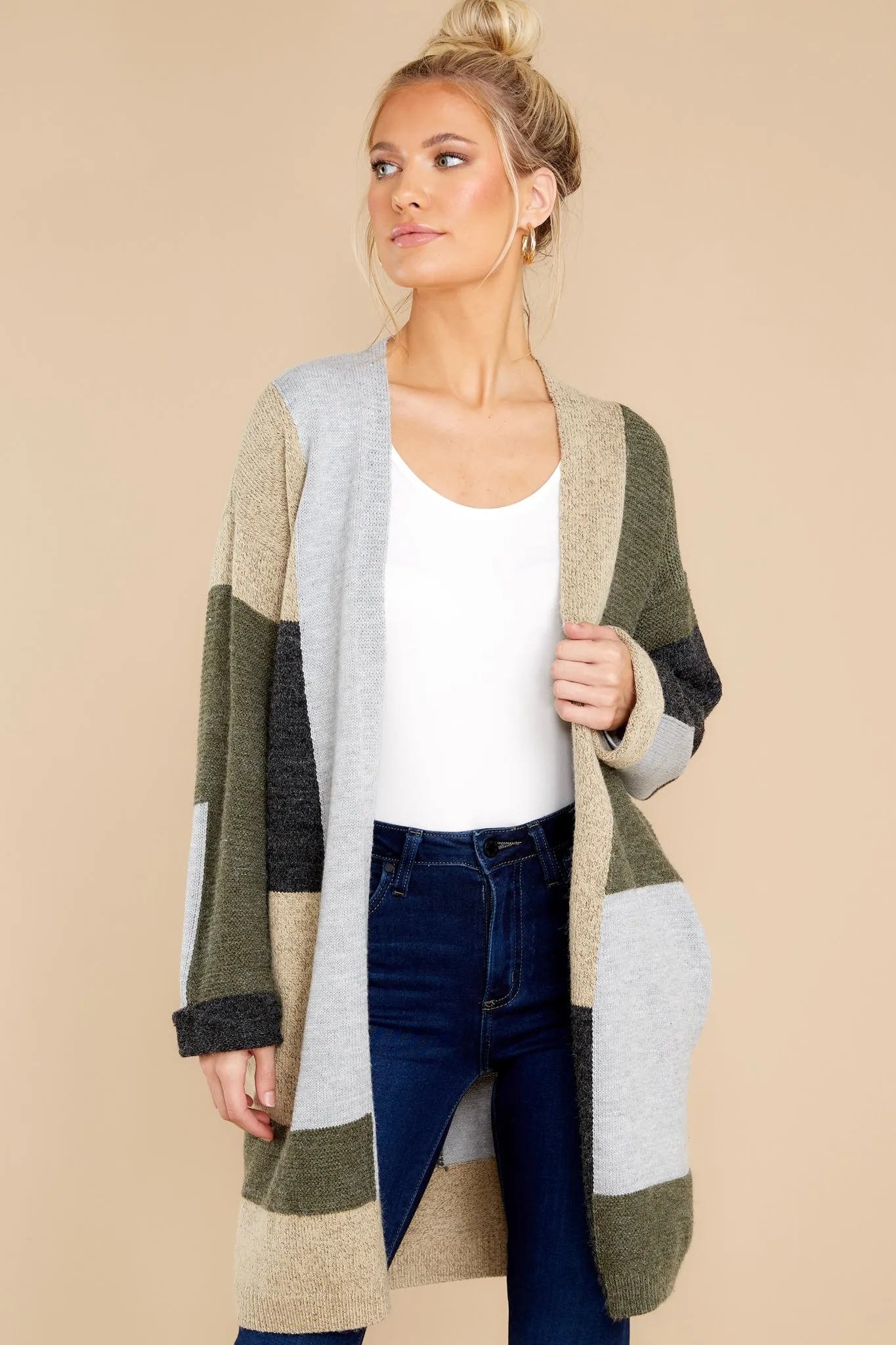 Penthouse Sweet Olive Multi Cardigan