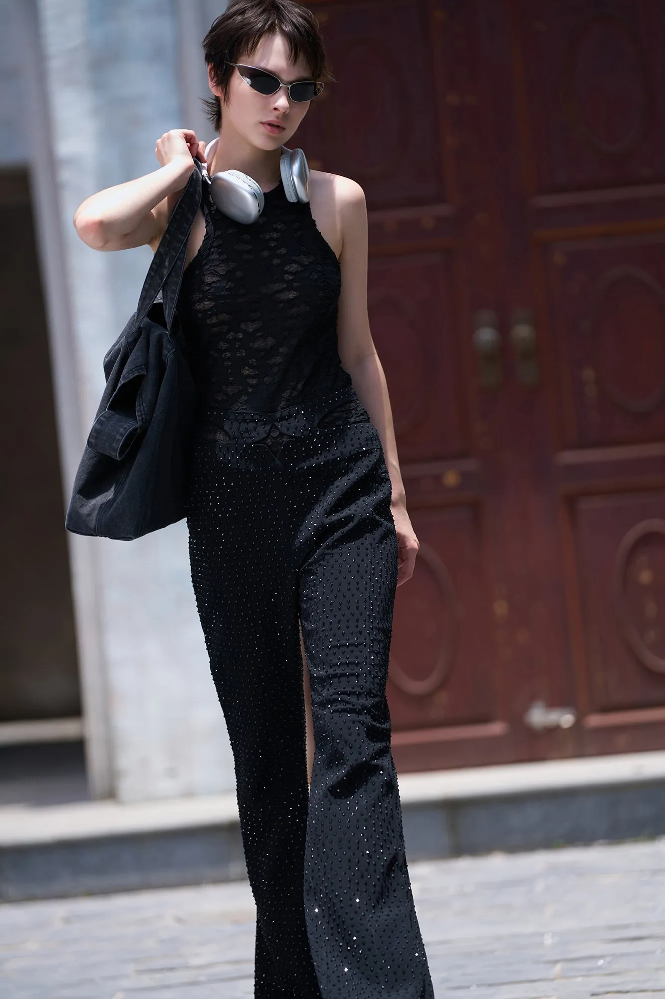 Perforated knitted vest