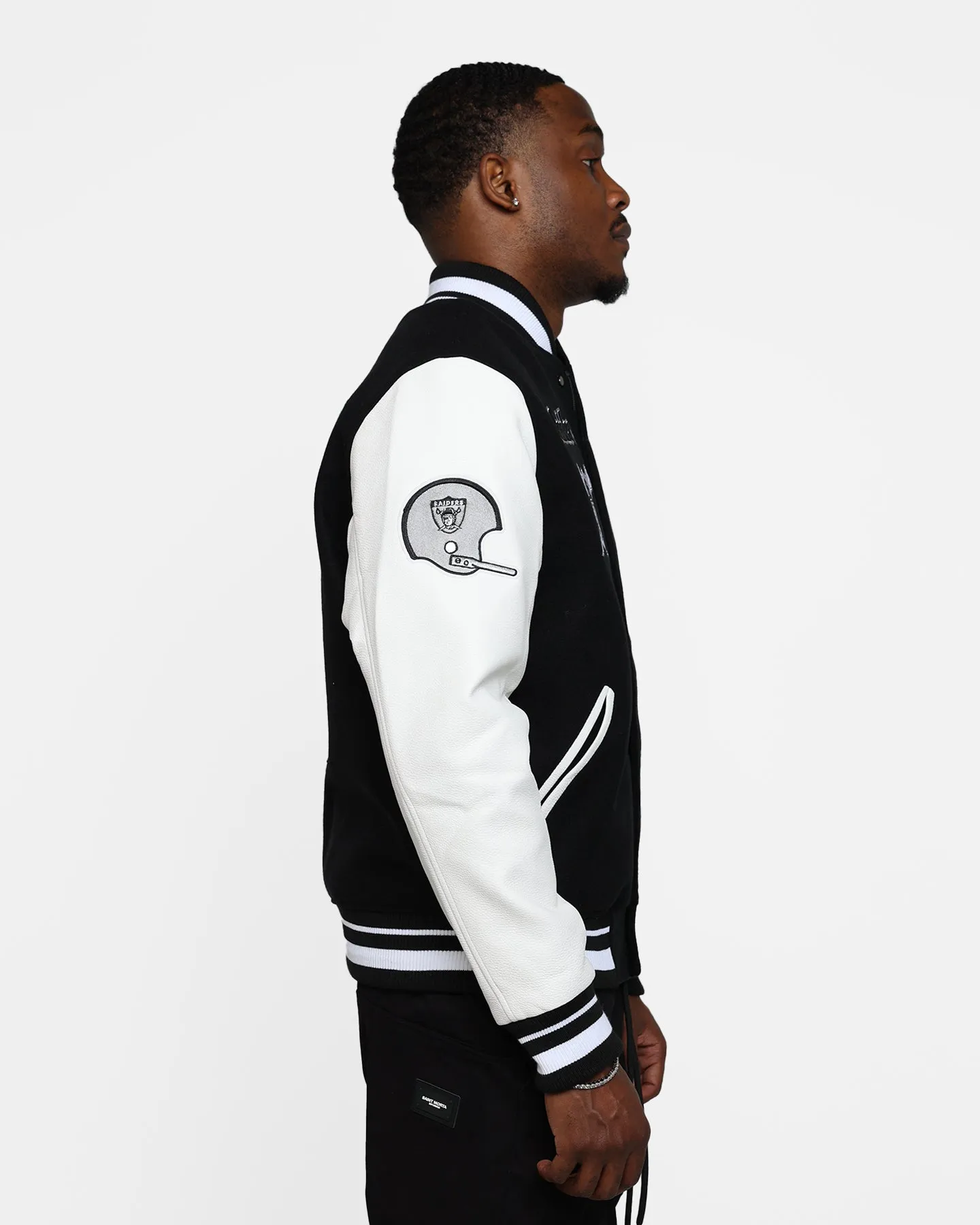 Pro Standard Oakland Raiders Wool Varsity Jacket Black/White