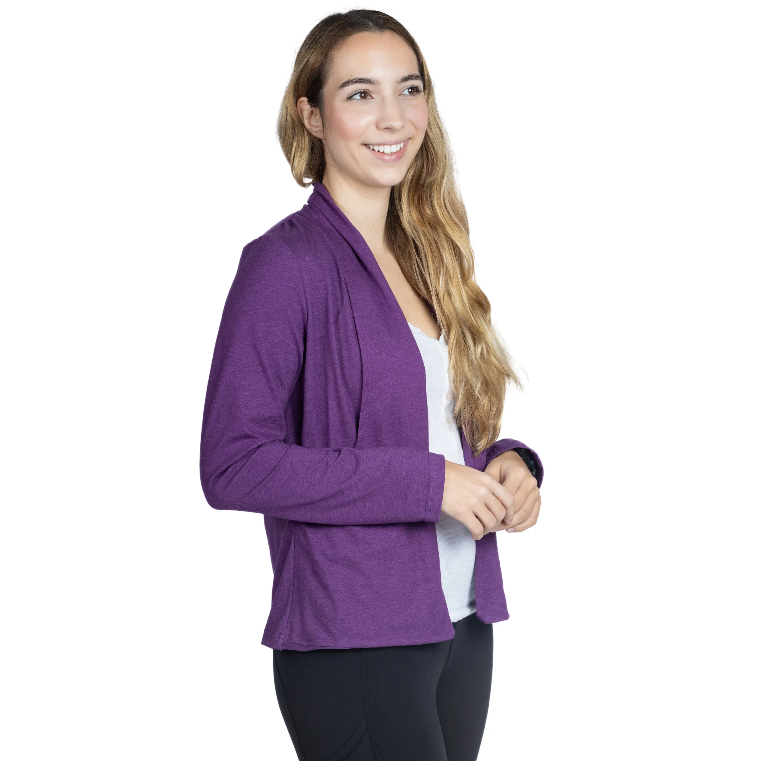 Purple Shorter-Length Cardigan