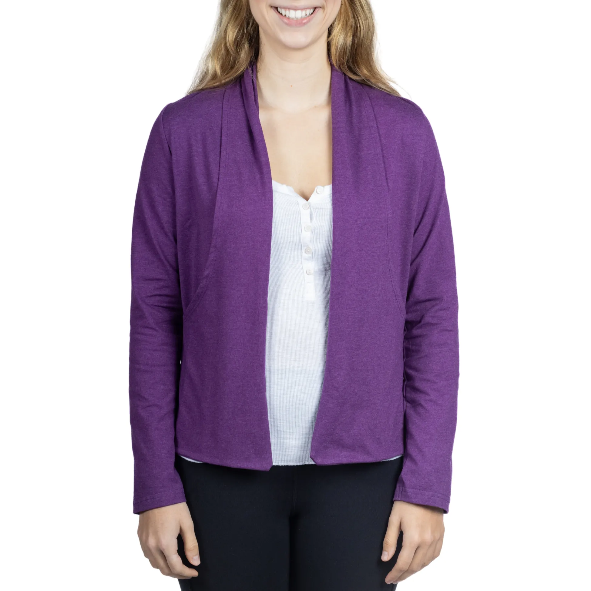 Purple Shorter-Length Cardigan