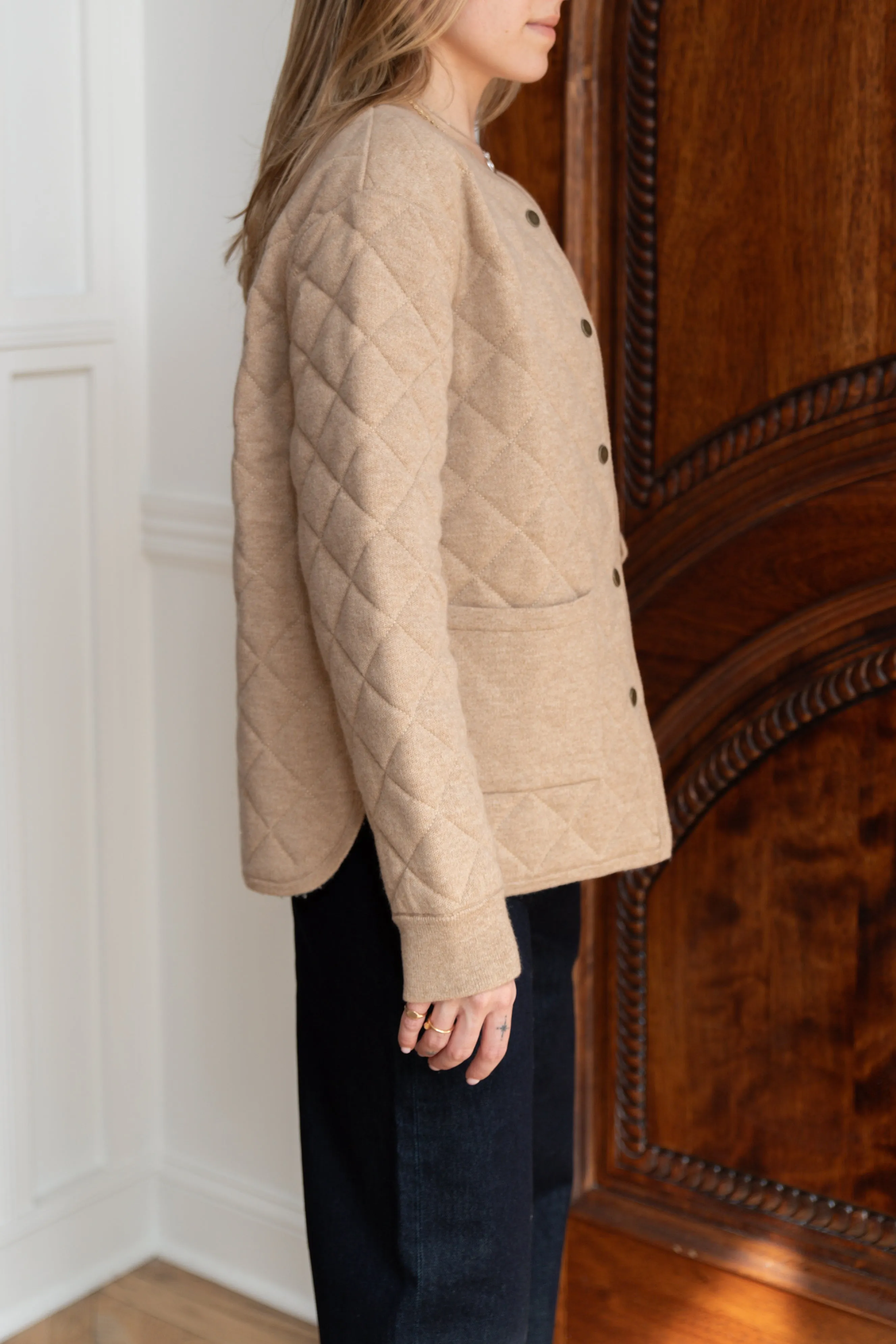 Quilted Liner Jacket in Cashmere Blend