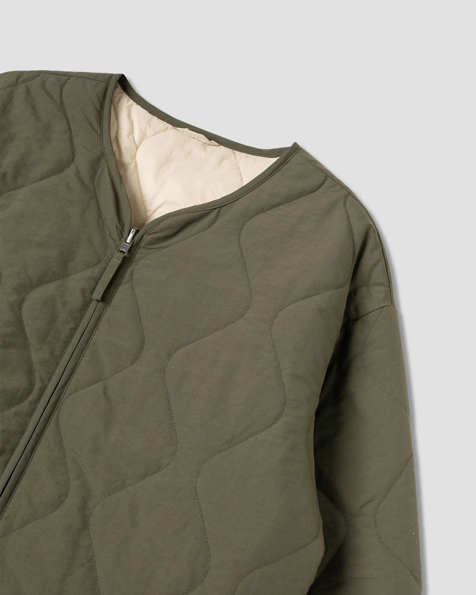 Quilted Liner Jacket (Olive Reversable)