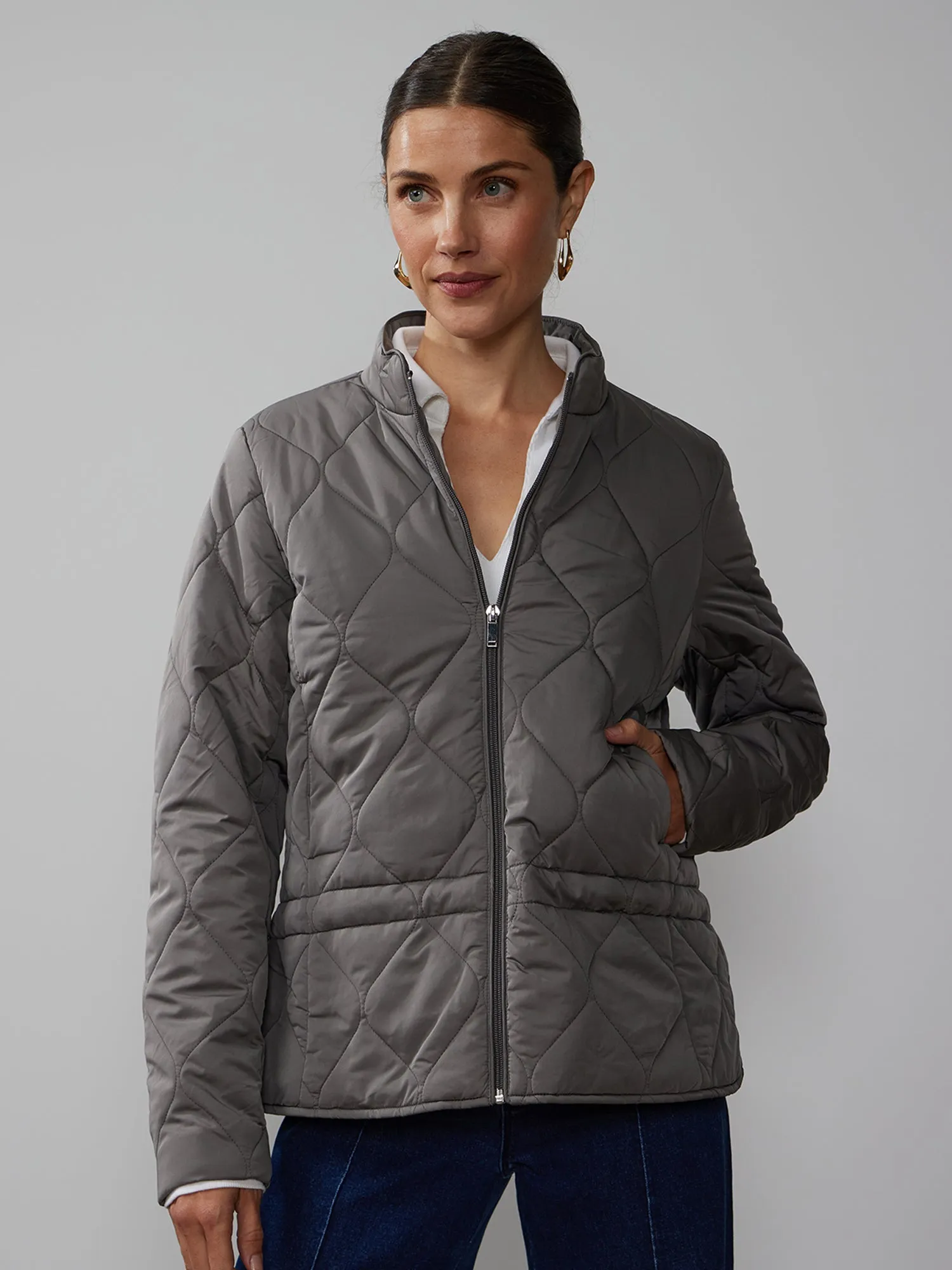 Quilted Peplum Jacket