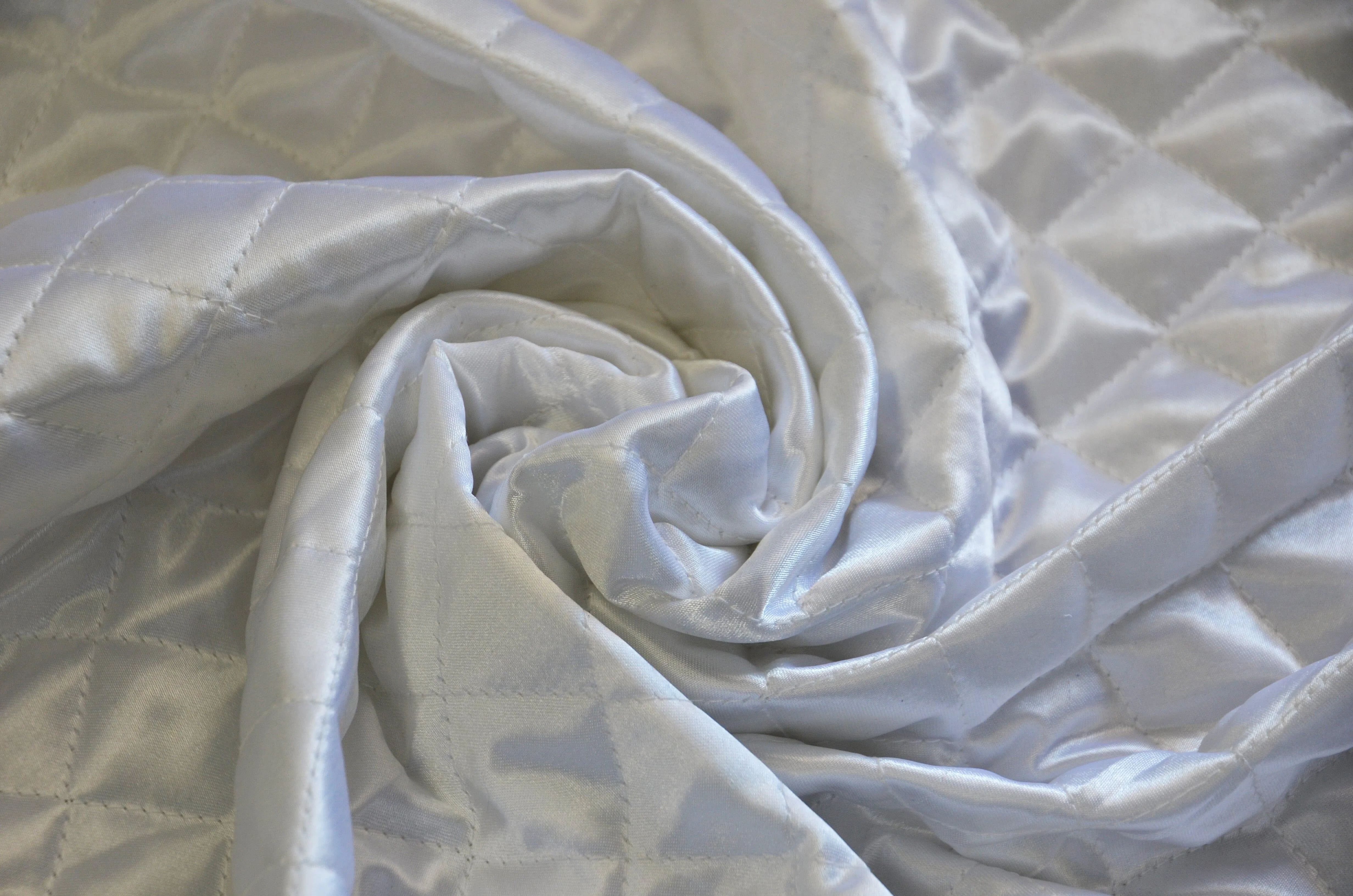 Quilted Satin Batting Fabric | 60" Wide | Padded Quilted Super Soft Satin  | Silky Satin Quilted Padded Fabric | Jacket Liner Fabric |