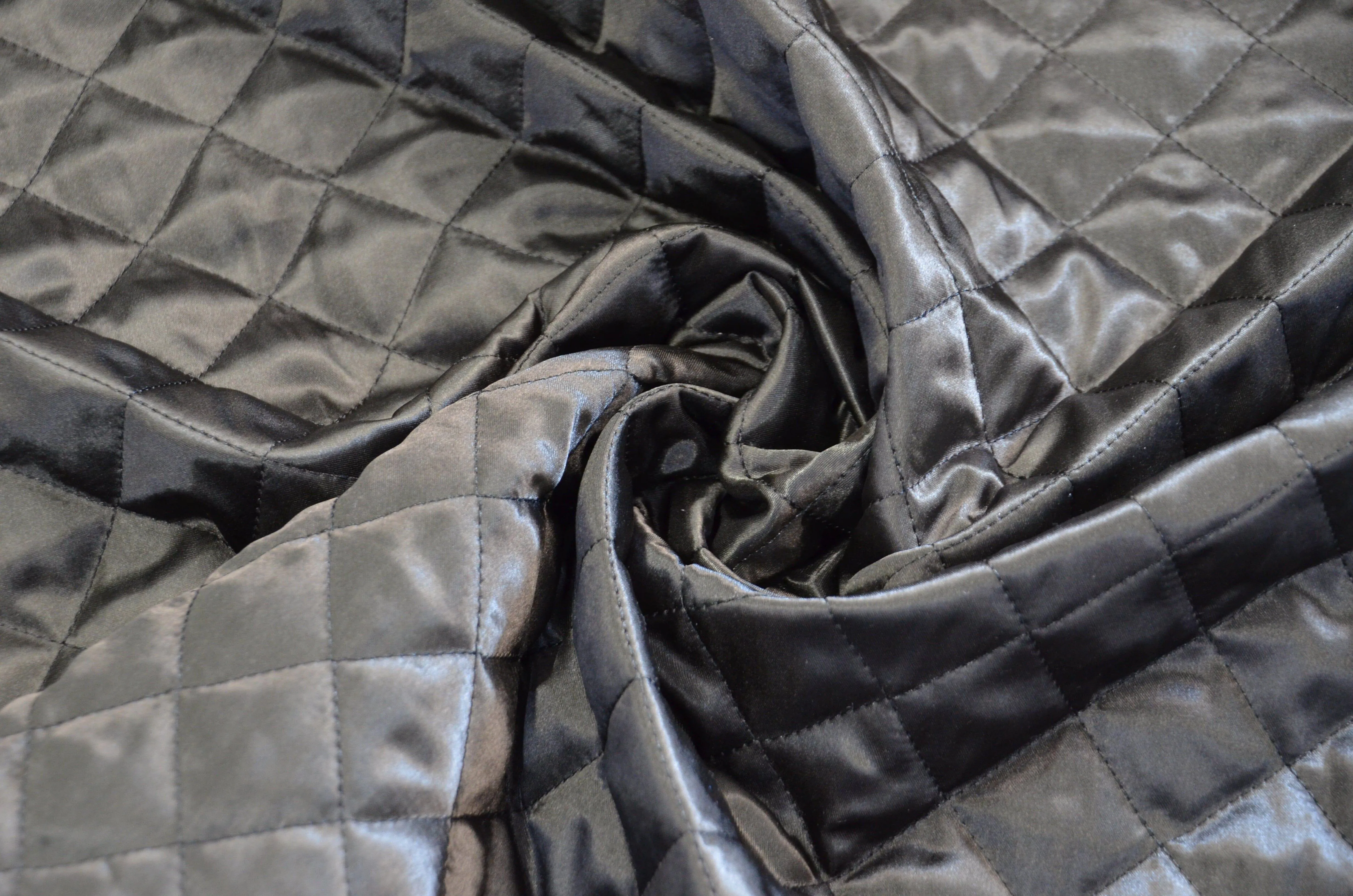 Quilted Satin Batting Fabric | 60" Wide | Padded Quilted Super Soft Satin  | Silky Satin Quilted Padded Fabric | Jacket Liner Fabric |