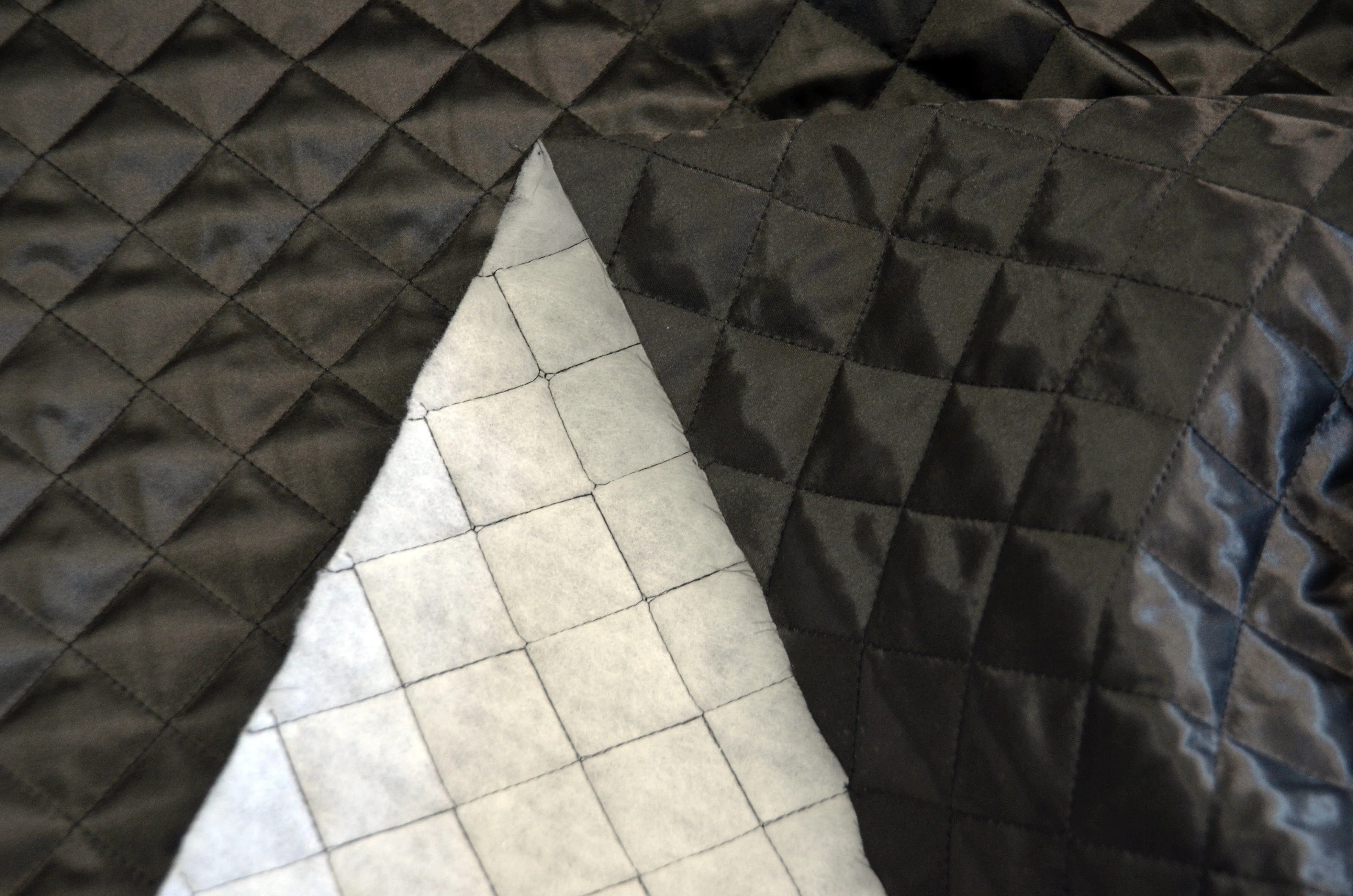 Quilted Satin Batting Fabric | 60" Wide | Padded Quilted Super Soft Satin  | Silky Satin Quilted Padded Fabric | Jacket Liner Fabric |