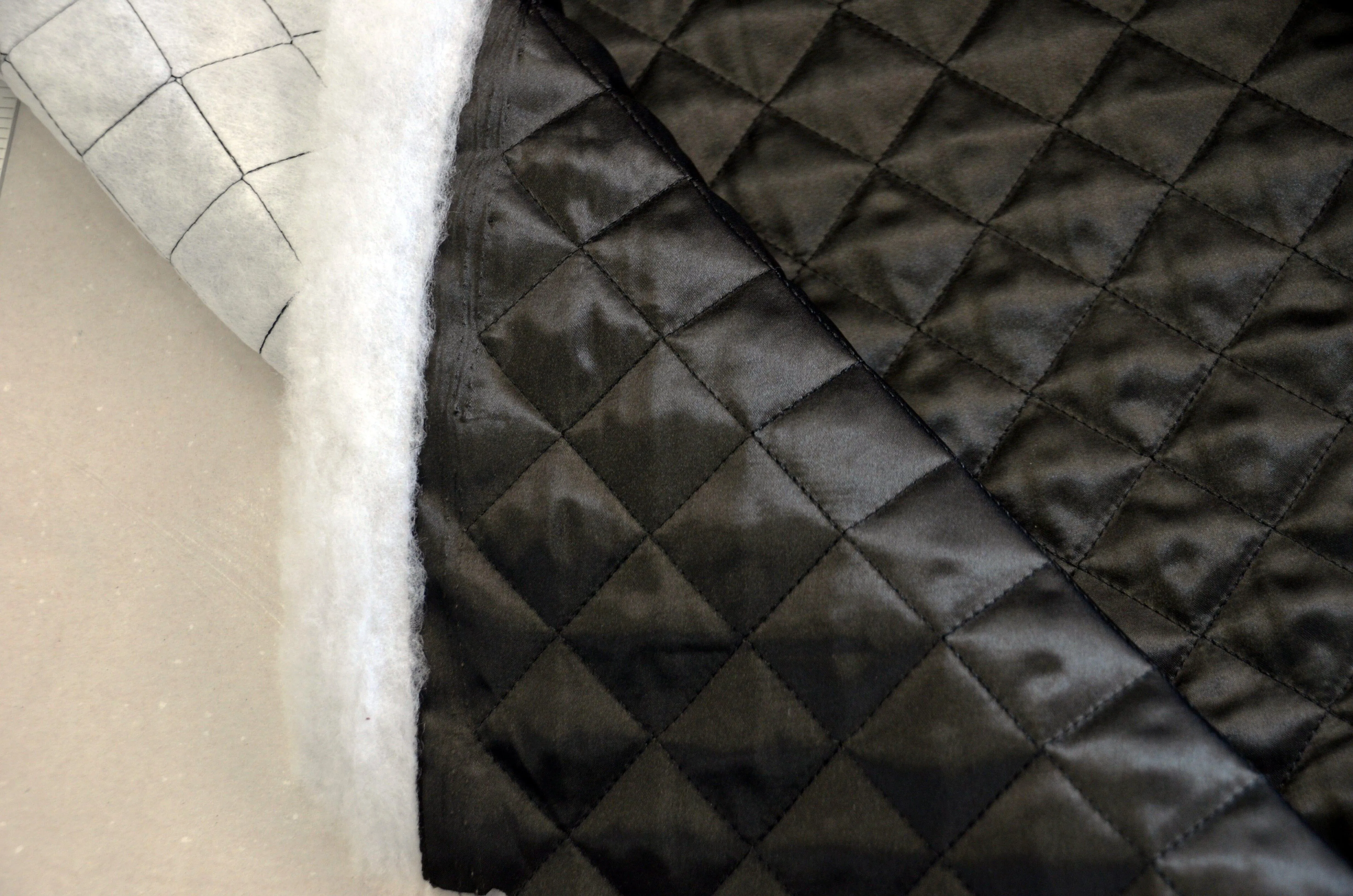 Quilted Satin Batting Fabric | 60" Wide | Padded Quilted Super Soft Satin  | Silky Satin Quilted Padded Fabric | Jacket Liner Fabric |