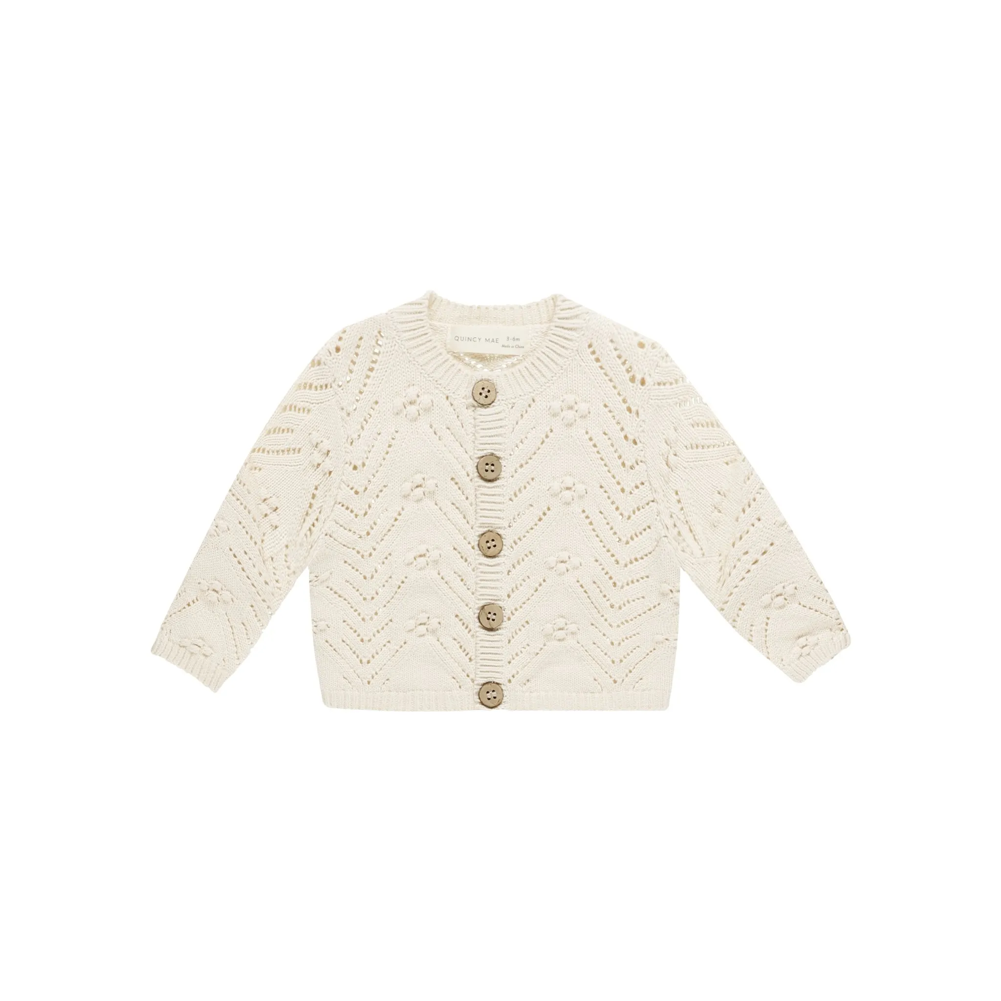 Quincy Mae Knit Cardigan - Natural